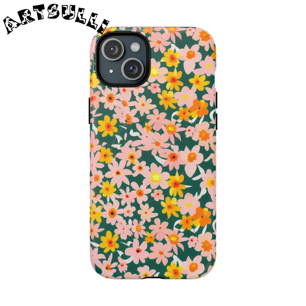 Floral Pattern MagSafe Phone Case, Artsulli - Art is Long, Life is Short, Phone Case, Size, iPhone 15 Plus, Surface, Matte, , , 29225936894441589610