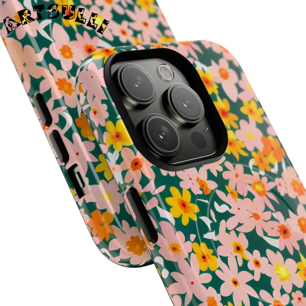 Floral Pattern MagSafe Phone Case, Artsulli - Art is Long, Life is Short, Phone Case, , , , , , ,