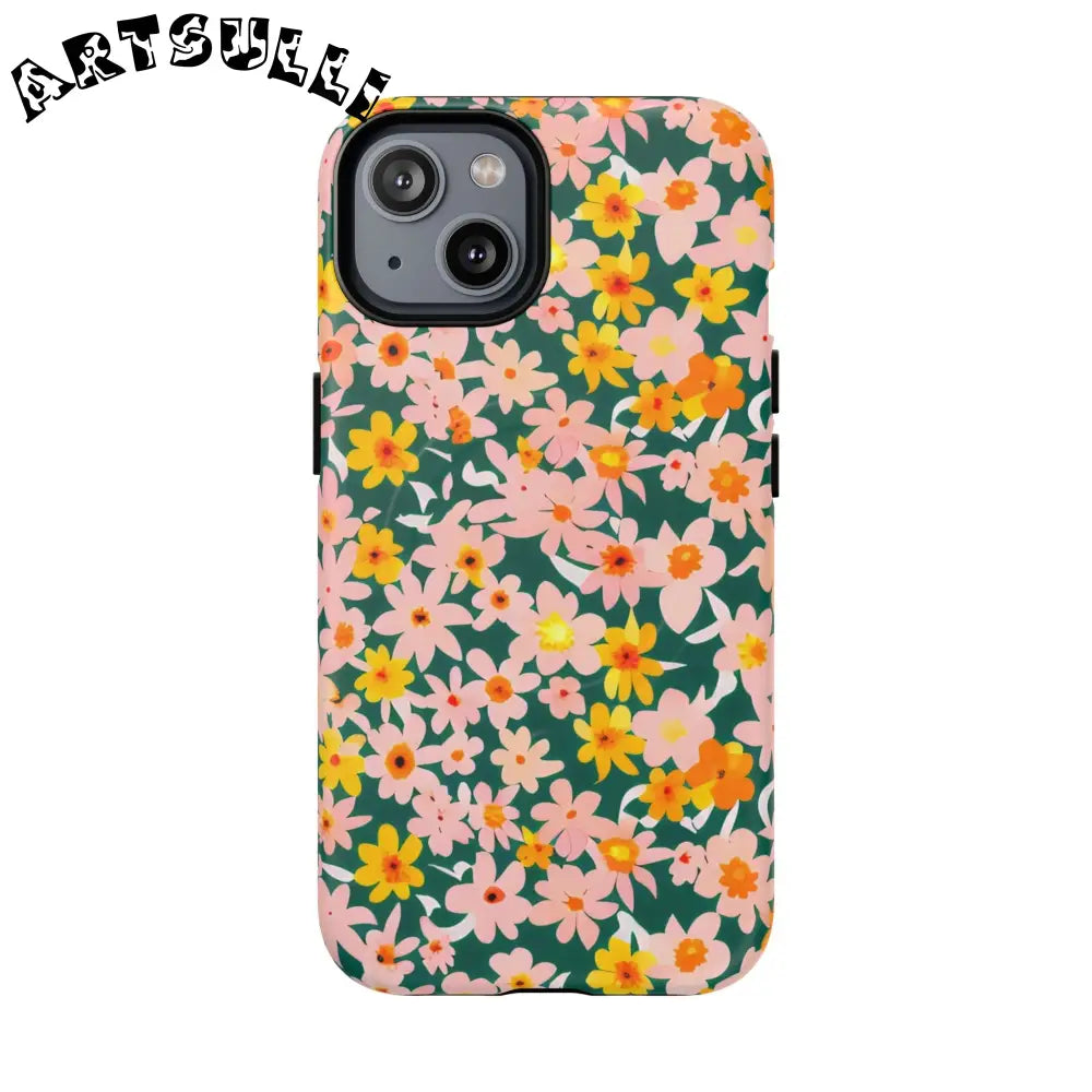 Floral Pattern MagSafe Phone Case, Artsulli - Art is Long, Life is Short, Phone Case, Size, iPhone 14, Surface, Matte, , , 21929756297452200796