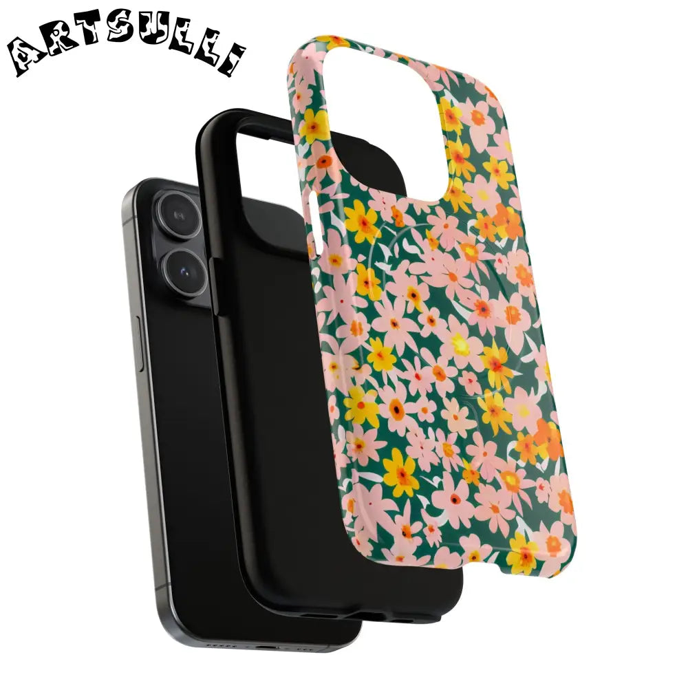 Floral Pattern MagSafe Phone Case, Artsulli - Art is Long, Life is Short, Phone Case, , , , , , ,