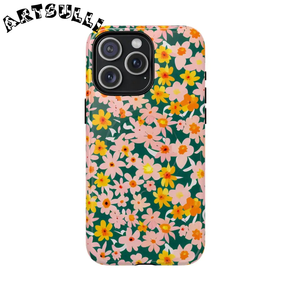 Floral Pattern MagSafe Phone Case, Artsulli - Art is Long, Life is Short, Phone Case, Size, iPhone 15 Pro Max, Surface, Glossy, , , 43628382746150007916
