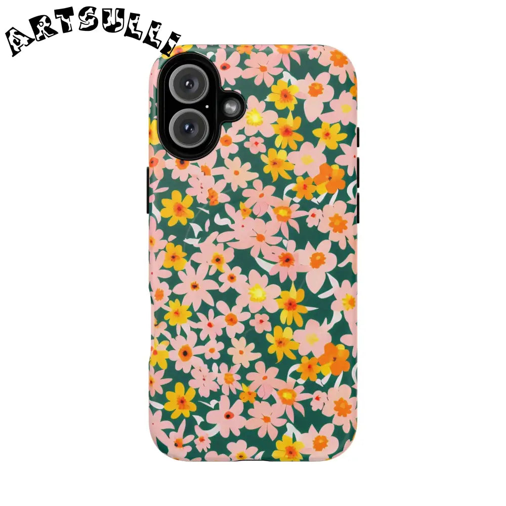 Floral Pattern MagSafe Phone Case, Artsulli - Art is Long, Life is Short, Phone Case, Size, iPhone 16 Plus, Surface, Matte, , , 25872214744870953703
