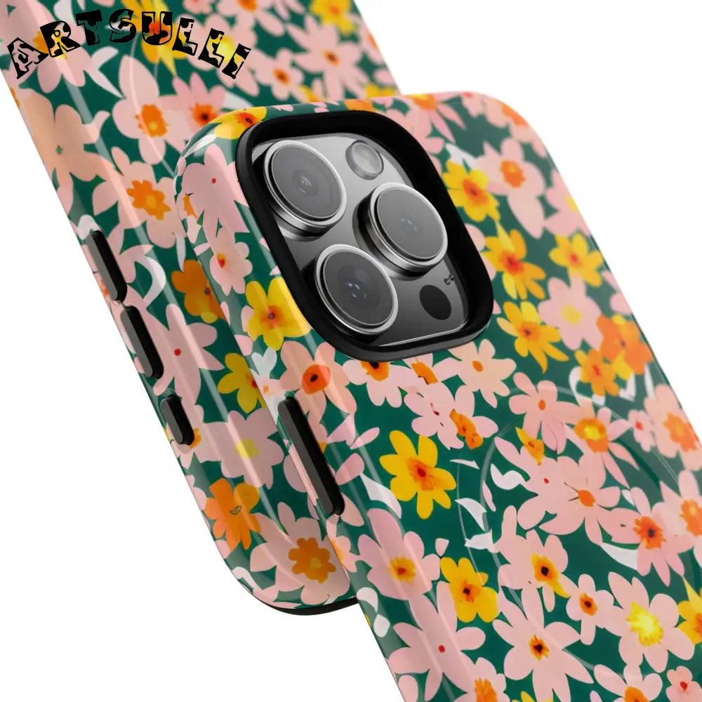Floral Pattern MagSafe Phone Case, Artsulli - Art is Long, Life is Short, Phone Case, , , , , , ,