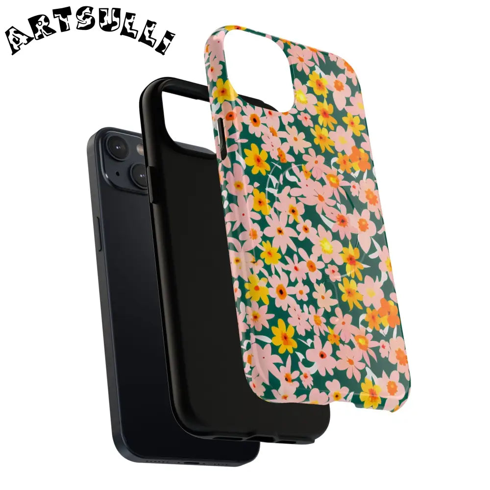 Floral Pattern MagSafe Phone Case, Artsulli - Art is Long, Life is Short, Phone Case, , , , , , ,
