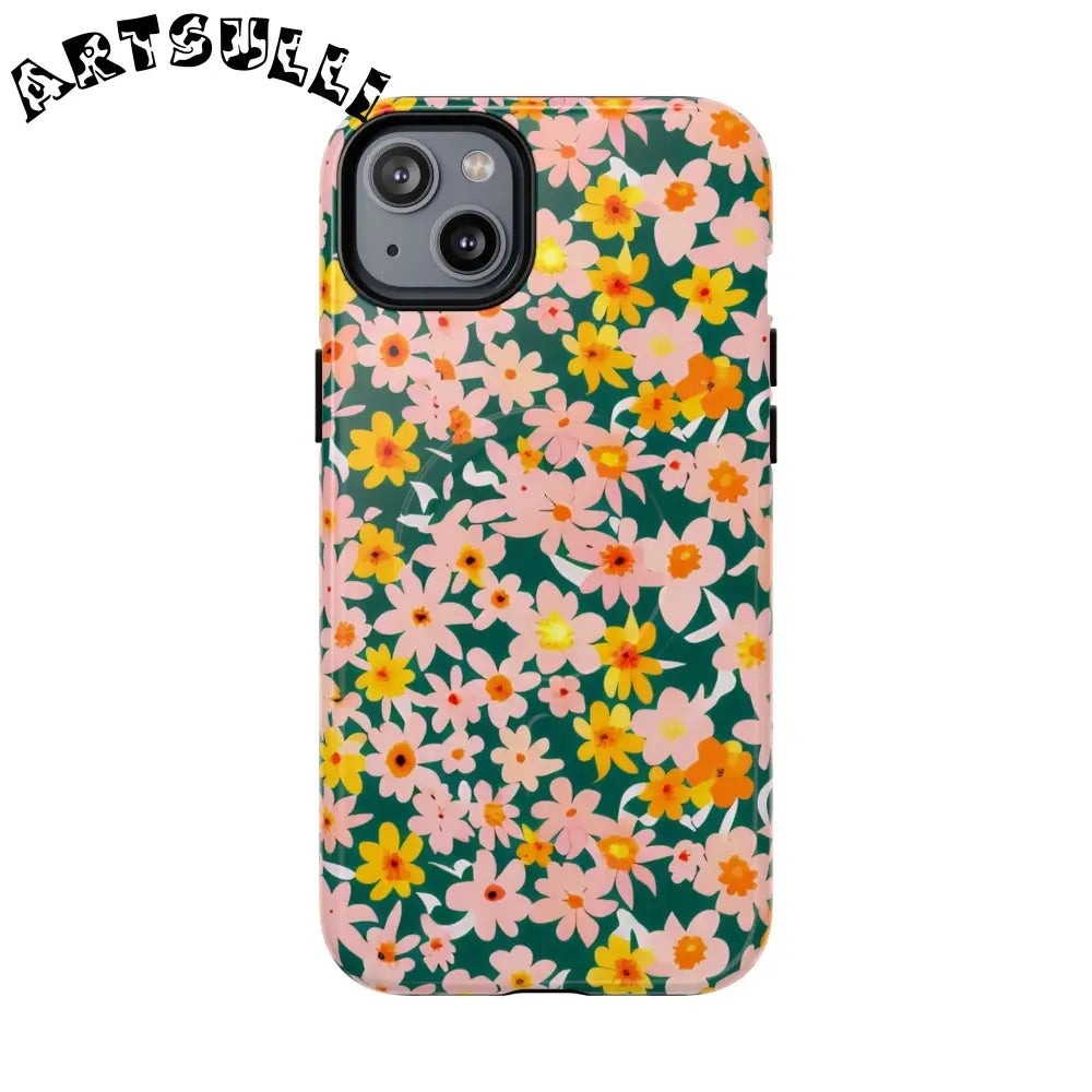 Floral Pattern MagSafe Phone Case, Artsulli - Art is Long, Life is Short, Phone Case, Size, iPhone 14 Plus, Surface, Glossy, , , 54311874714501096074