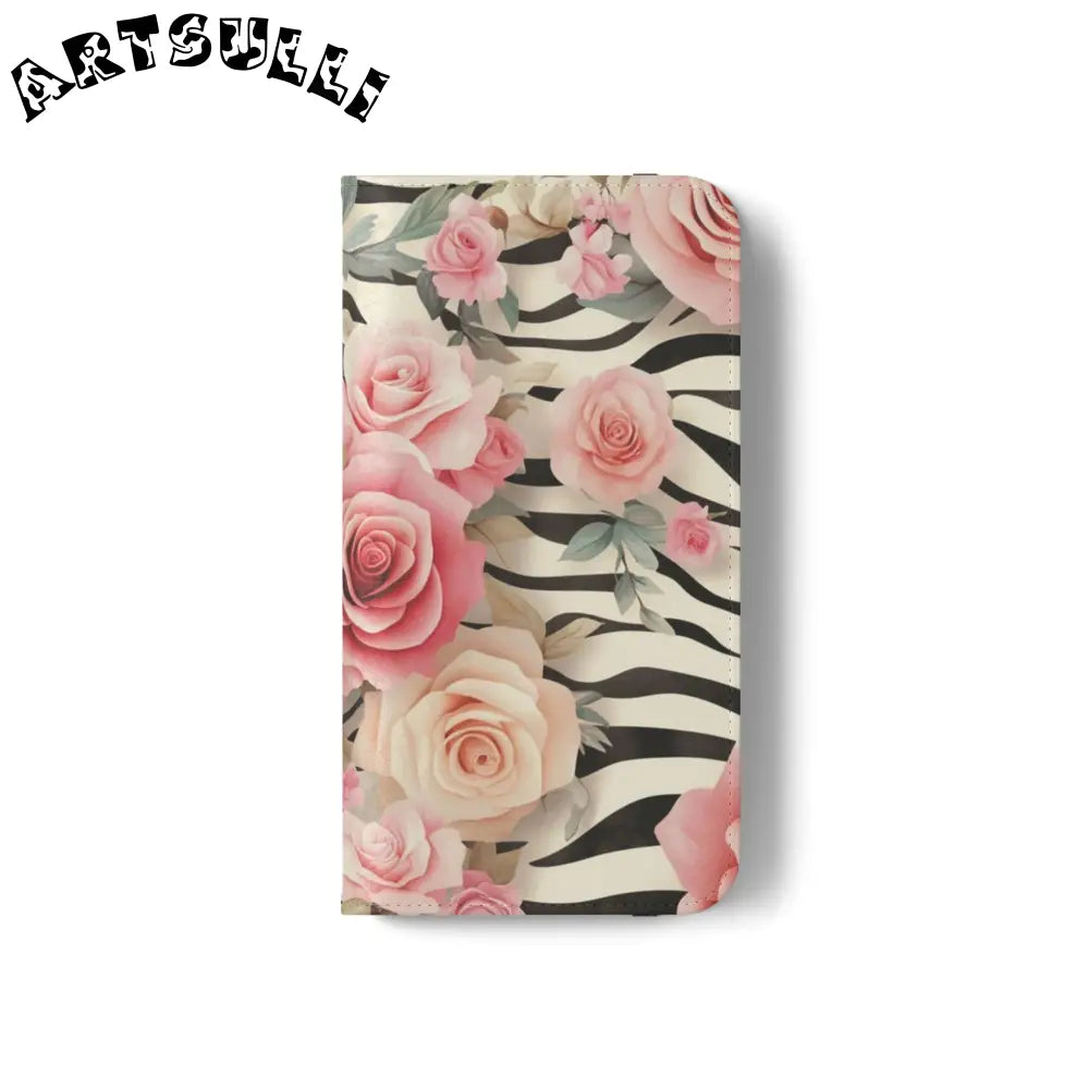Floral Zebra Print Flip Cases, Artsulli - Art is Long, Life is Short, Phone Case, , , , , , ,
