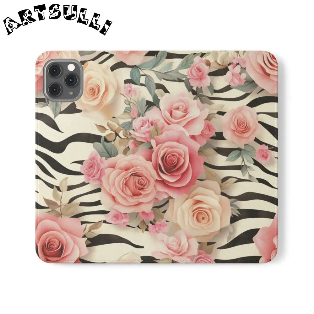 Floral Zebra Print Flip Cases, Artsulli - Art is Long, Life is Short, Phone Case, Size, iPhone 11 Pro Max, , , , , 27799691165005966194