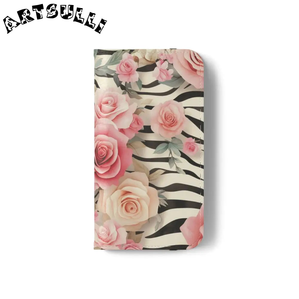 Floral Zebra Print Flip Cases, Artsulli - Art is Long, Life is Short, Phone Case, , , , , , ,