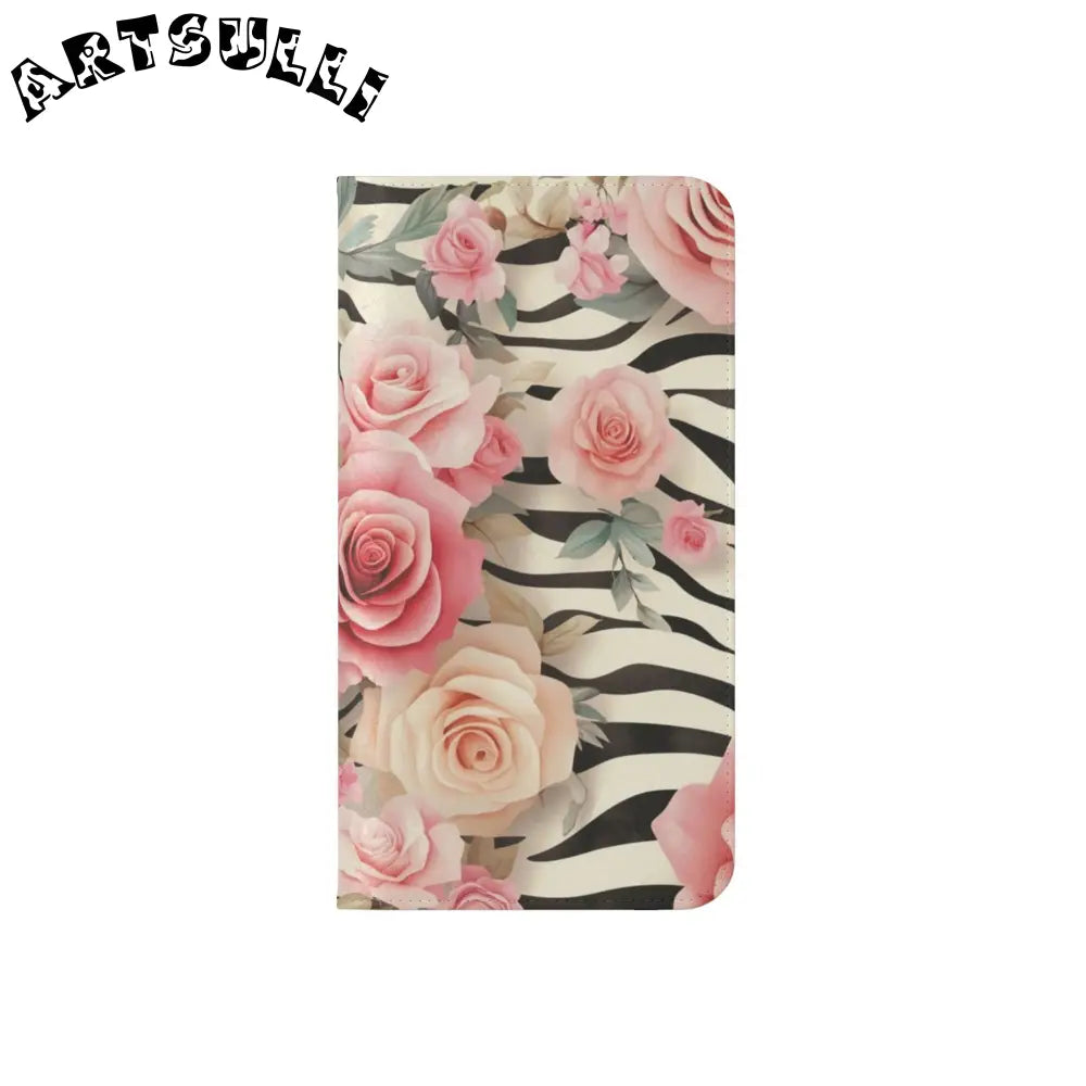 Floral Zebra Print Flip Cases, Artsulli - Art is Long, Life is Short, Phone Case, , , , , , ,