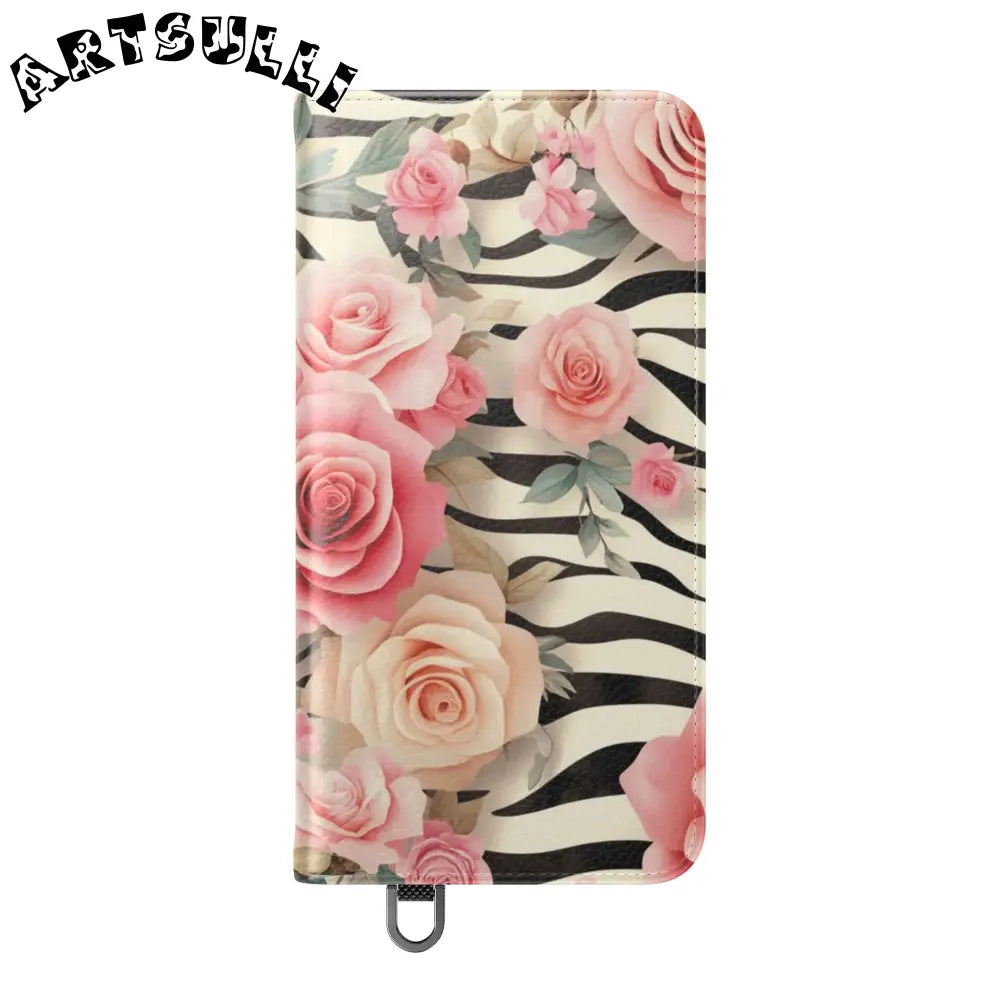Floral Zebra Print Flip Cases, Artsulli - Art is Long, Life is Short, Phone Case, , , , , , ,