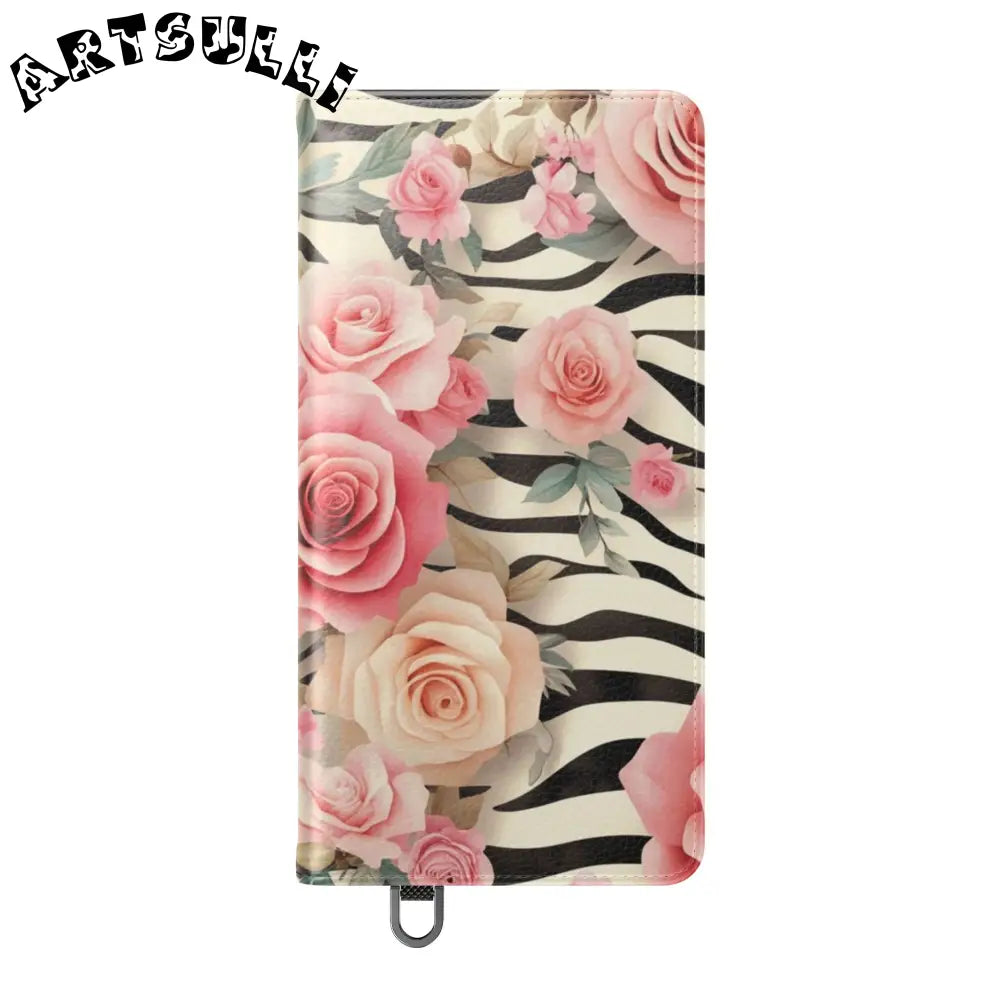 Floral Zebra Print Flip Cases, Artsulli - Art is Long, Life is Short, Phone Case, , , , , , ,