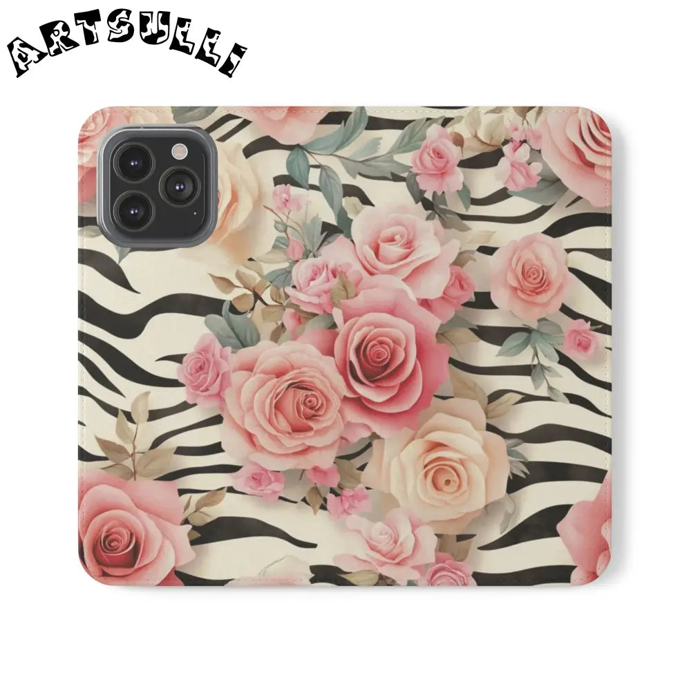 Floral Zebra Print Flip Cases, Artsulli - Art is Long, Life is Short, Phone Case, Size, iPhone 13 Pro Max, , , , , 30857412197936558897