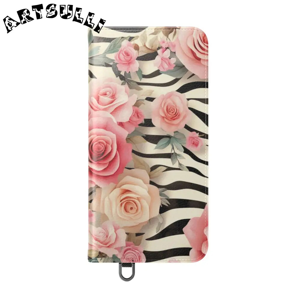 Floral Zebra Print Flip Cases, Artsulli - Art is Long, Life is Short, Phone Case, , , , , , ,