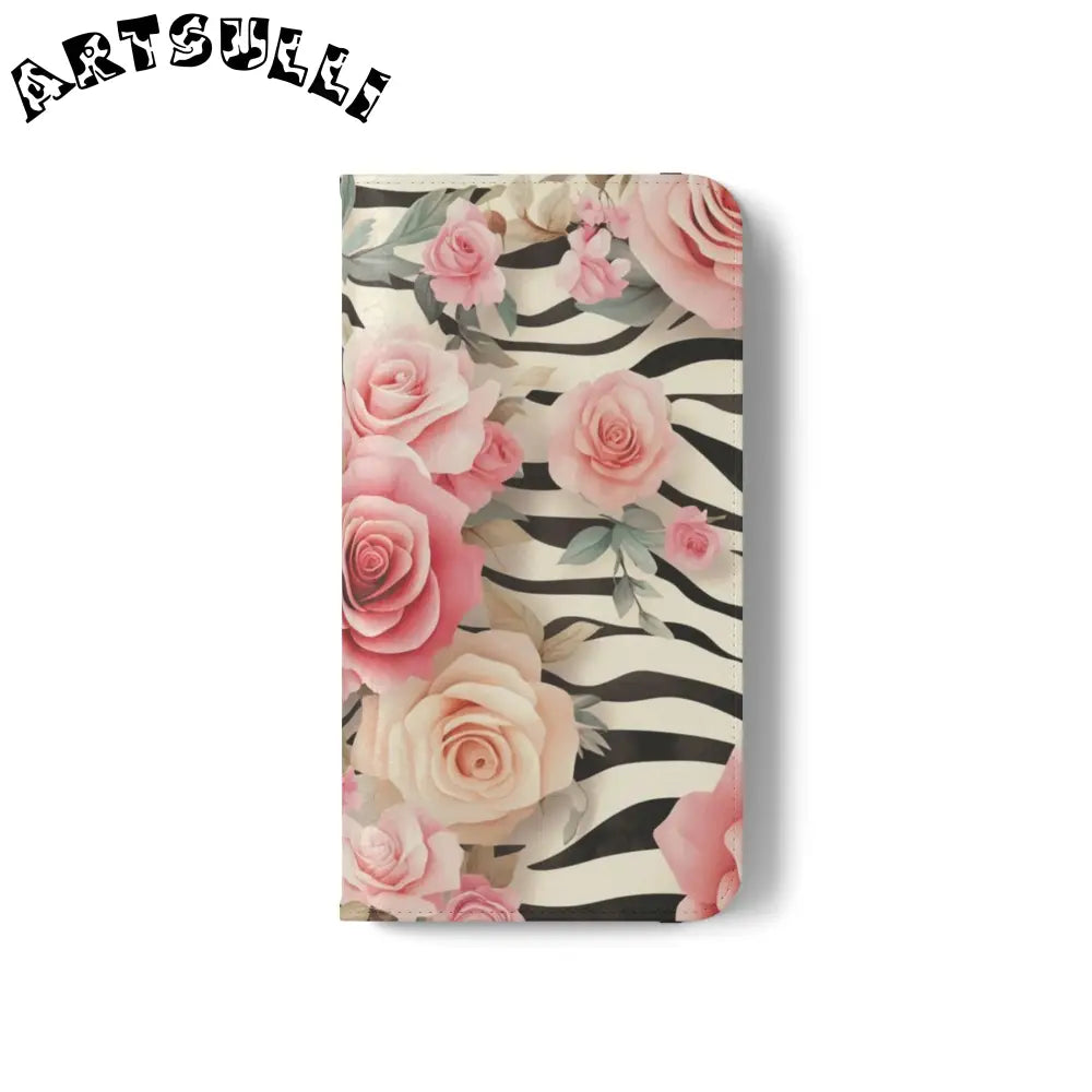 Floral Zebra Print Flip Cases, Artsulli - Art is Long, Life is Short, Phone Case, , , , , , ,