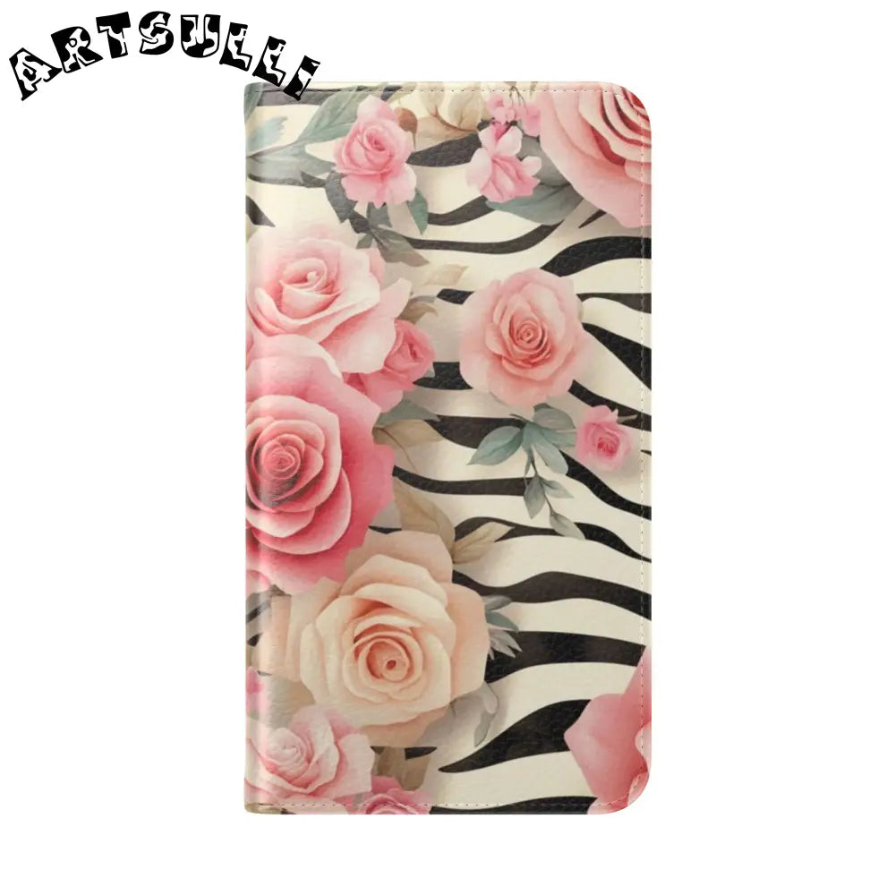 Floral Zebra Print Flip Cases, Artsulli - Art is Long, Life is Short, Phone Case, , , , , , ,