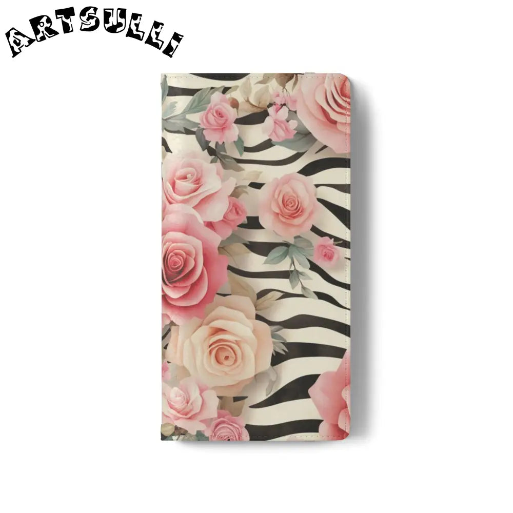 Floral Zebra Print Flip Cases, Artsulli - Art is Long, Life is Short, Phone Case, , , , , , ,