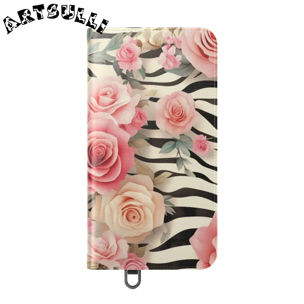 Floral Zebra Print Flip Cases, Artsulli - Art is Long, Life is Short, Phone Case, , , , , , ,