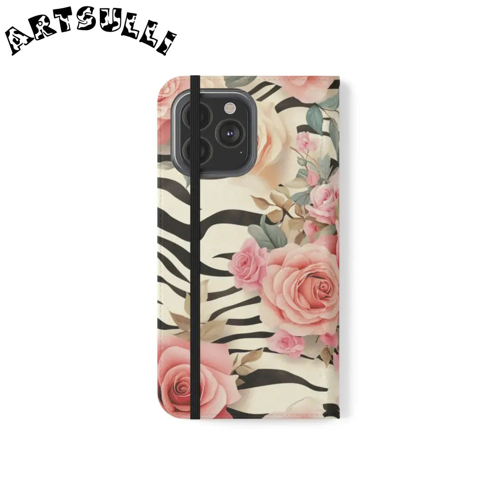 Floral Zebra Print Flip Cases, Artsulli - Art is Long, Life is Short, Phone Case, , , , , , ,