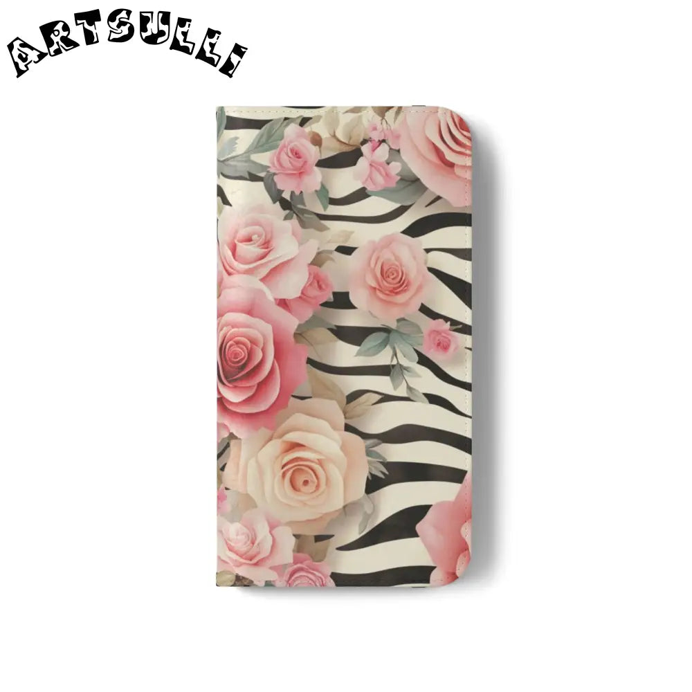 Floral Zebra Print Flip Cases, Artsulli - Art is Long, Life is Short, Phone Case, , , , , , ,