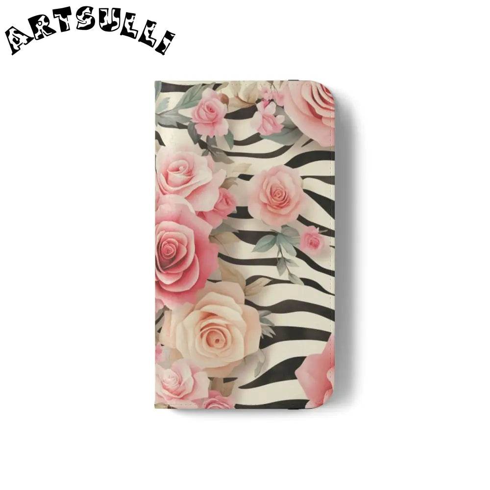 Floral Zebra Print Flip Cases, Artsulli - Art is Long, Life is Short, Phone Case, , , , , , ,