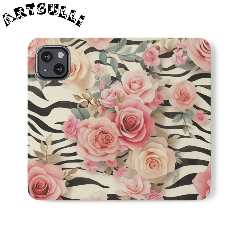 Floral Zebra Print Flip Cases, Artsulli - Art is Long, Life is Short, Phone Case, Size, iPhone 13, , , , , 23615629783282671437