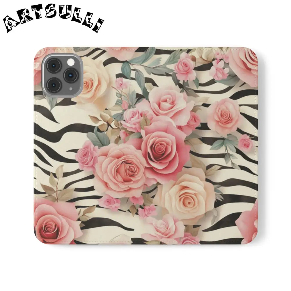 Floral Zebra Print Flip Cases, Artsulli - Art is Long, Life is Short, Phone Case, Size, iPhone 11 Pro, , , , , 58587628411324125314