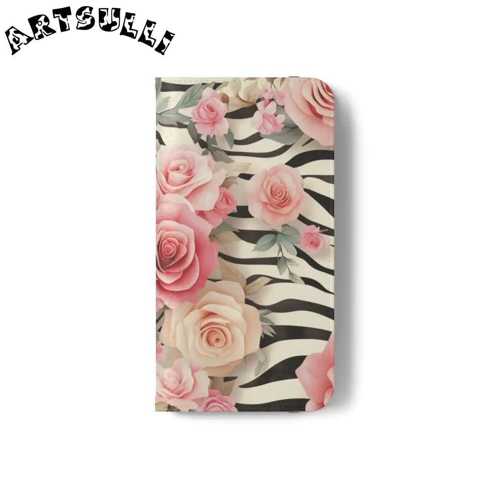 Floral Zebra Print Flip Cases, Artsulli - Art is Long, Life is Short, Phone Case, , , , , , ,
