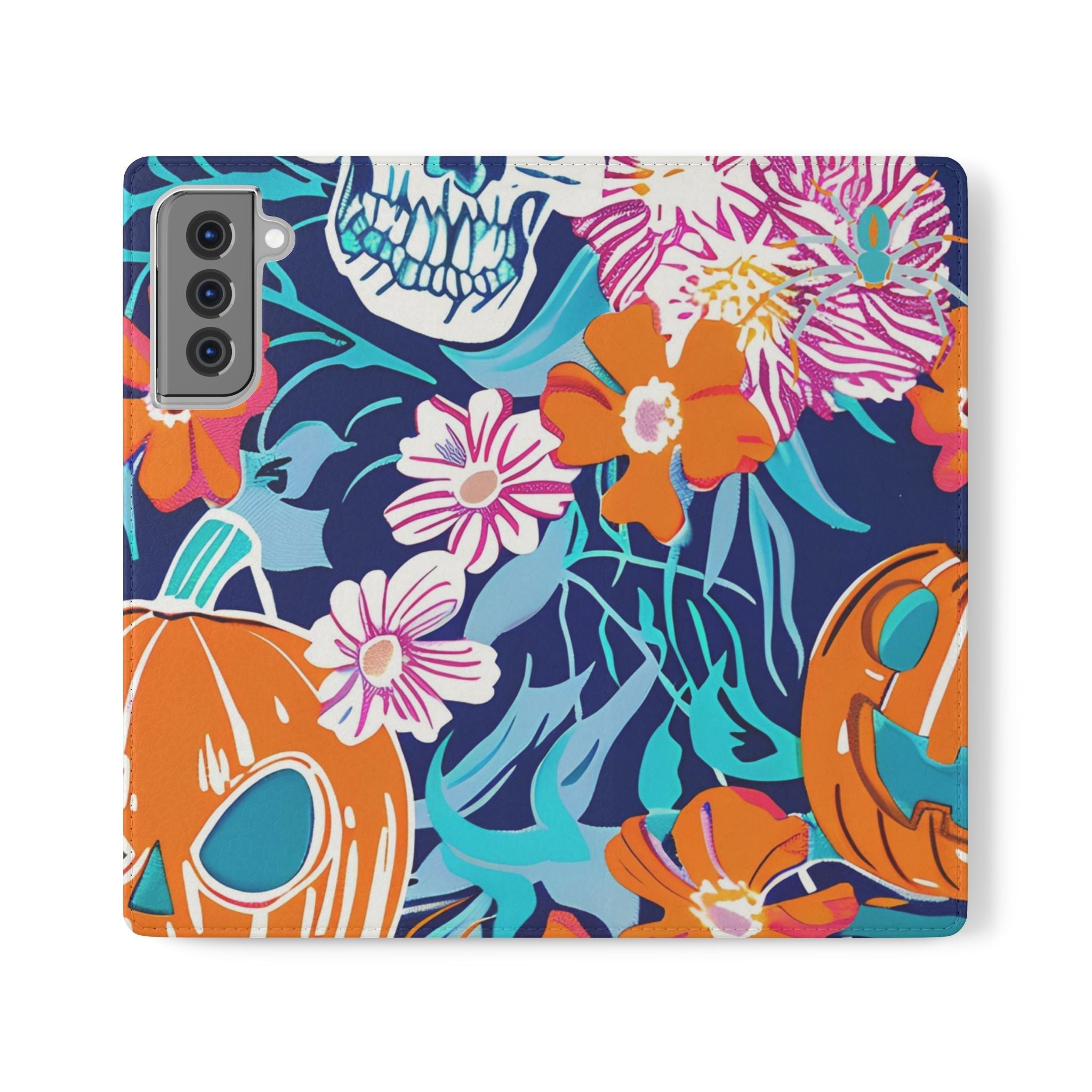Halloween Floral and Skull Flip Cases, Artsulli - Art is Long, Life is Short, Phone Case, Size, Samsung Galaxy S21 Plus, , , , , 57713928508914147387