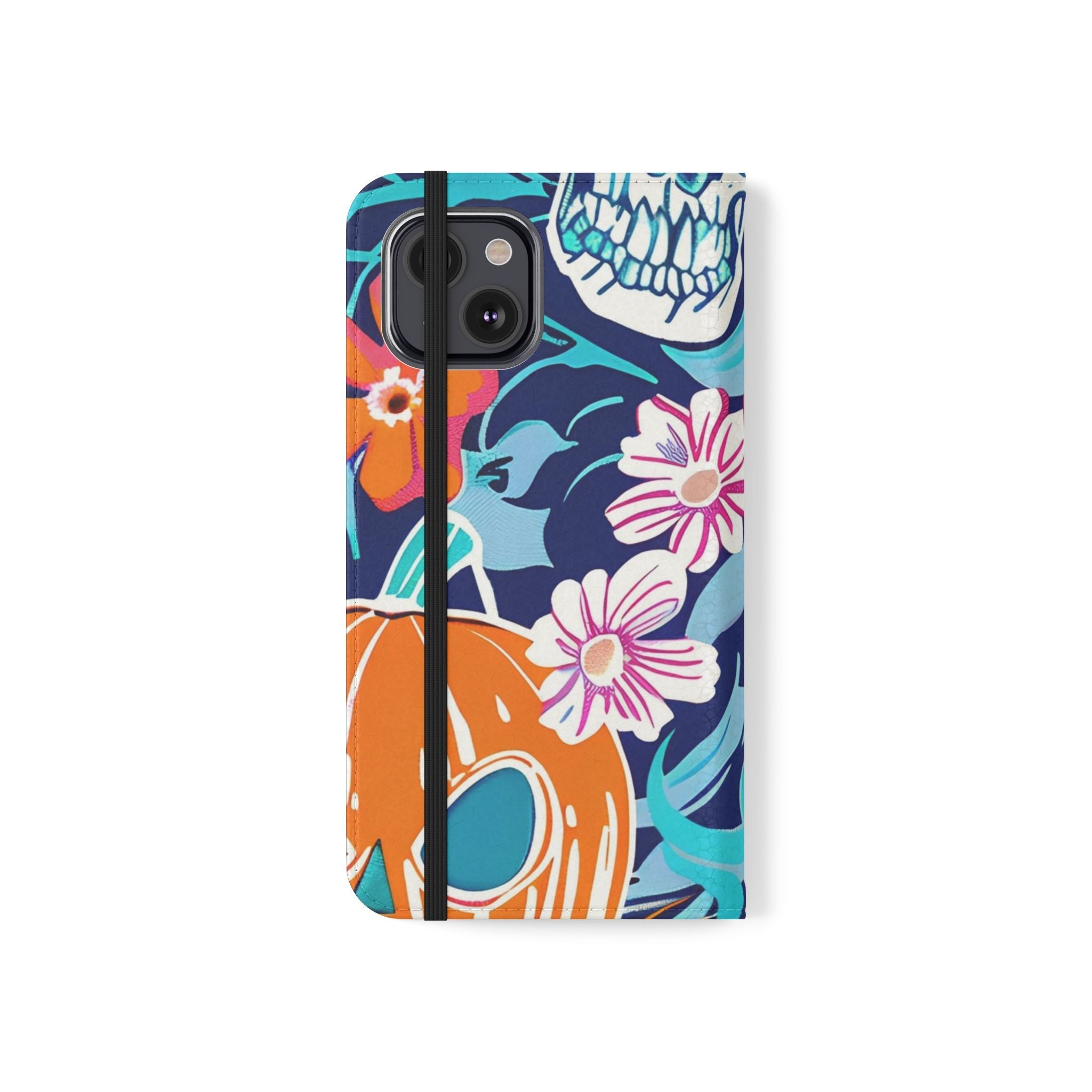 Halloween Floral and Skull Flip Cases, Artsulli - Art is Long, Life is Short, Phone Case, , , , , , ,