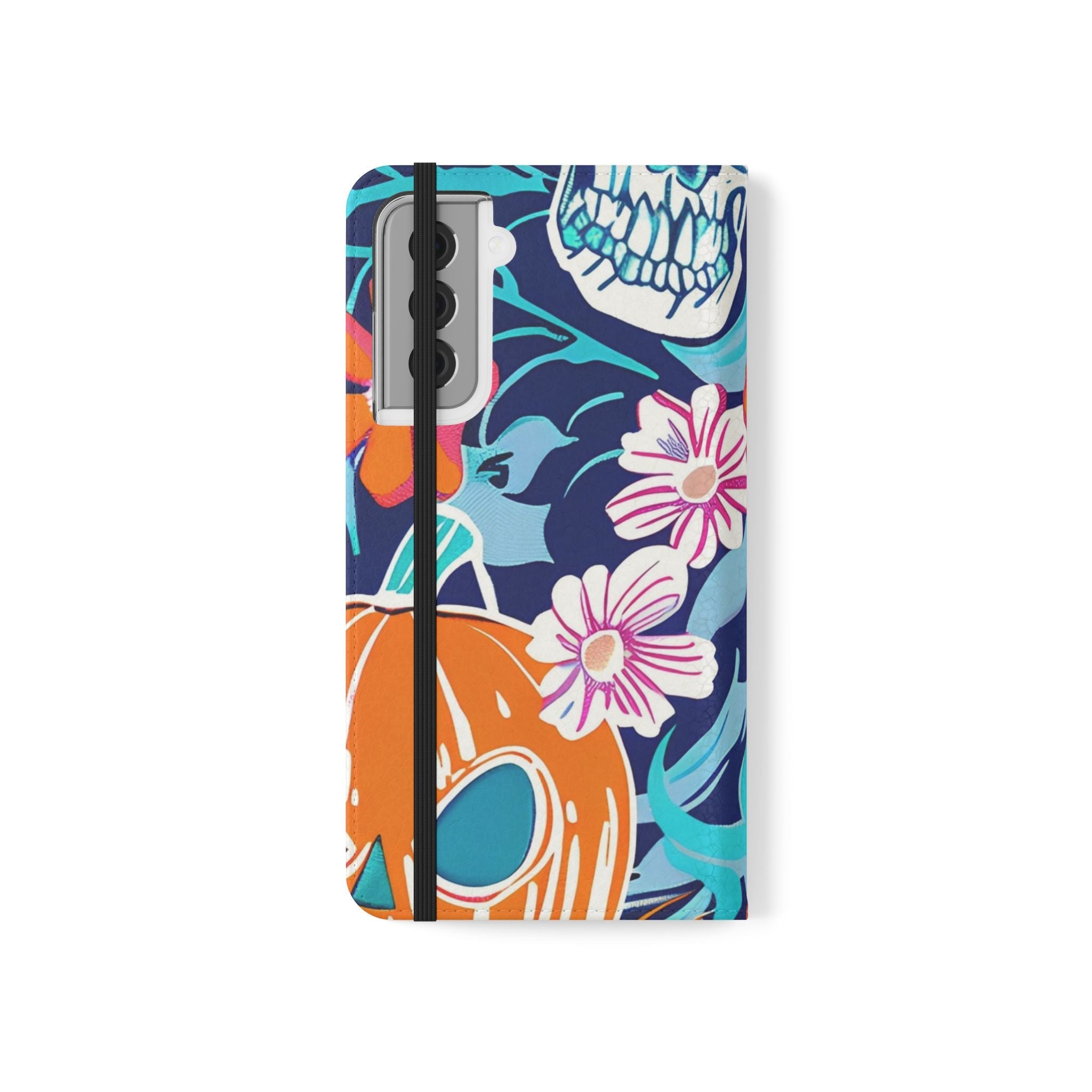 Halloween Floral and Skull Flip Cases, Artsulli - Art is Long, Life is Short, Phone Case, , , , , , ,