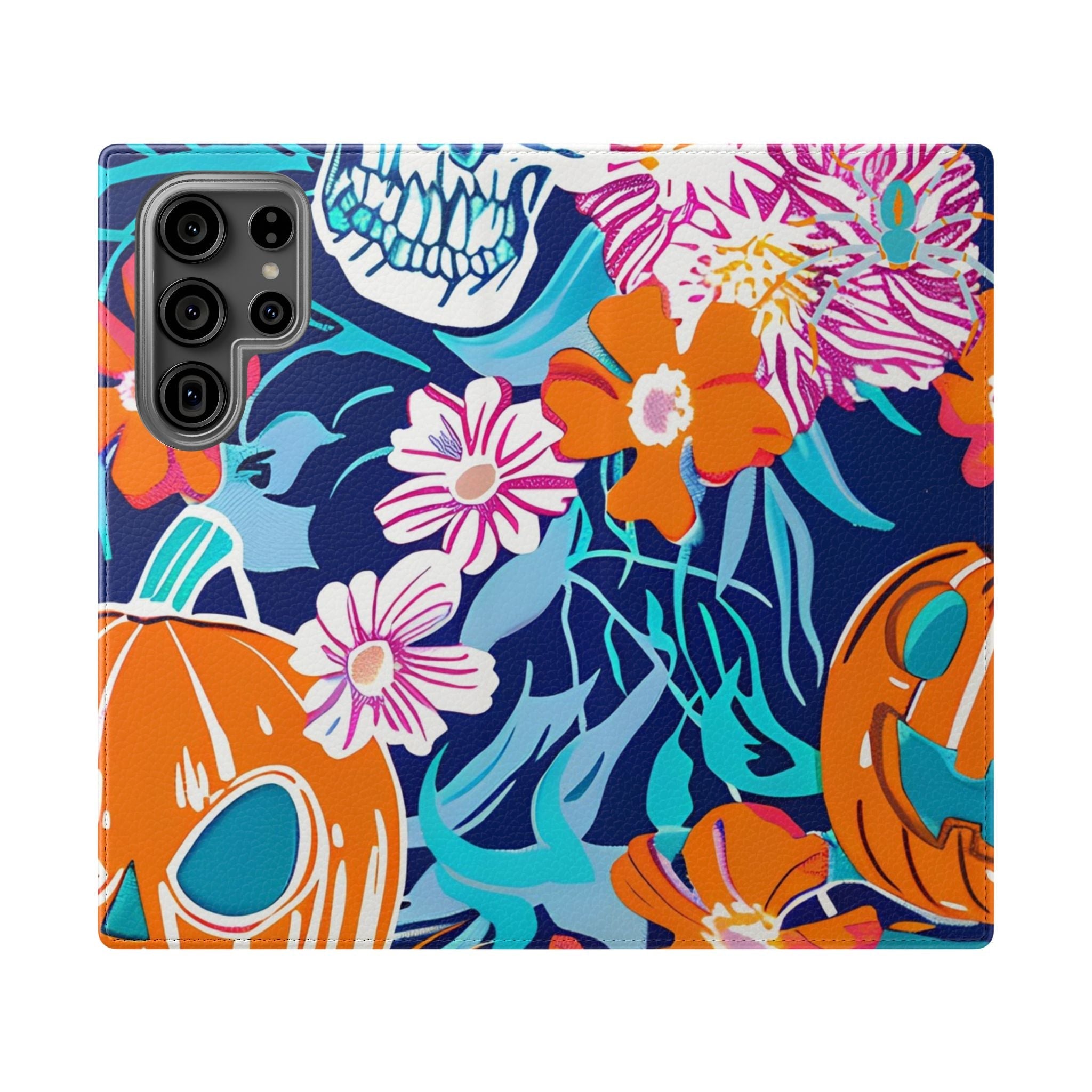 Halloween Floral and Skull Flip Cases, Artsulli - Art is Long, Life is Short, Phone Case, Size, Samsung Galaxy S23 Ultra, , , , , 14021799577884433822