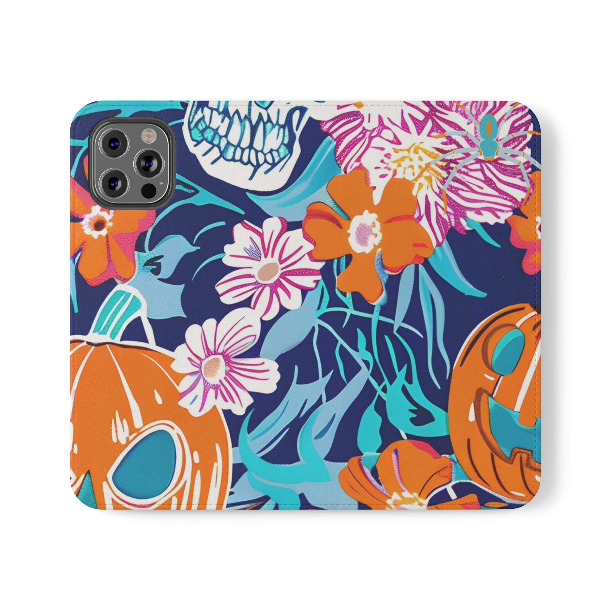 Halloween Floral and Skull Flip Cases, Artsulli - Art is Long, Life is Short, Phone Case, Size, iPhone 12 Pro, , , , , 12185397907455989461
