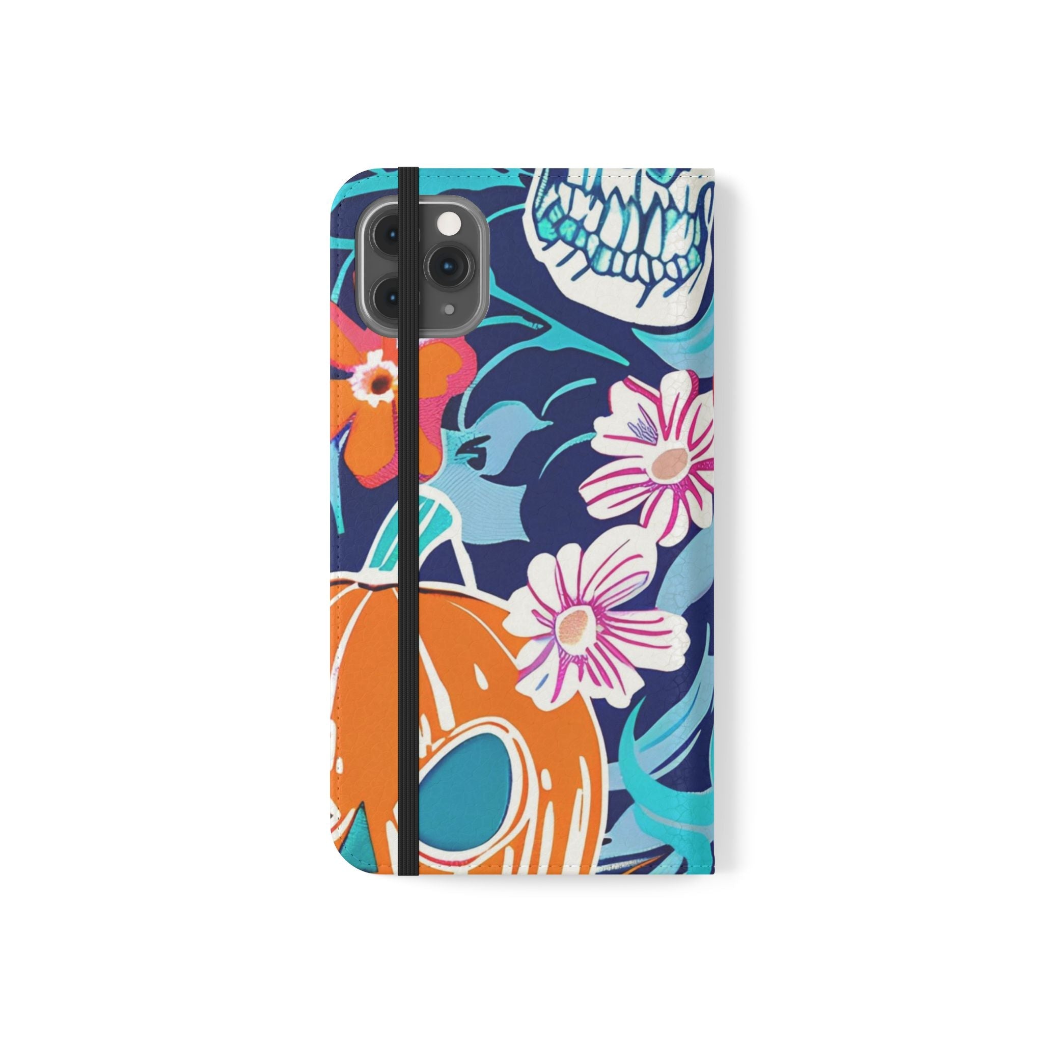 Halloween Floral and Skull Flip Cases, Artsulli - Art is Long, Life is Short, Phone Case, , , , , , ,