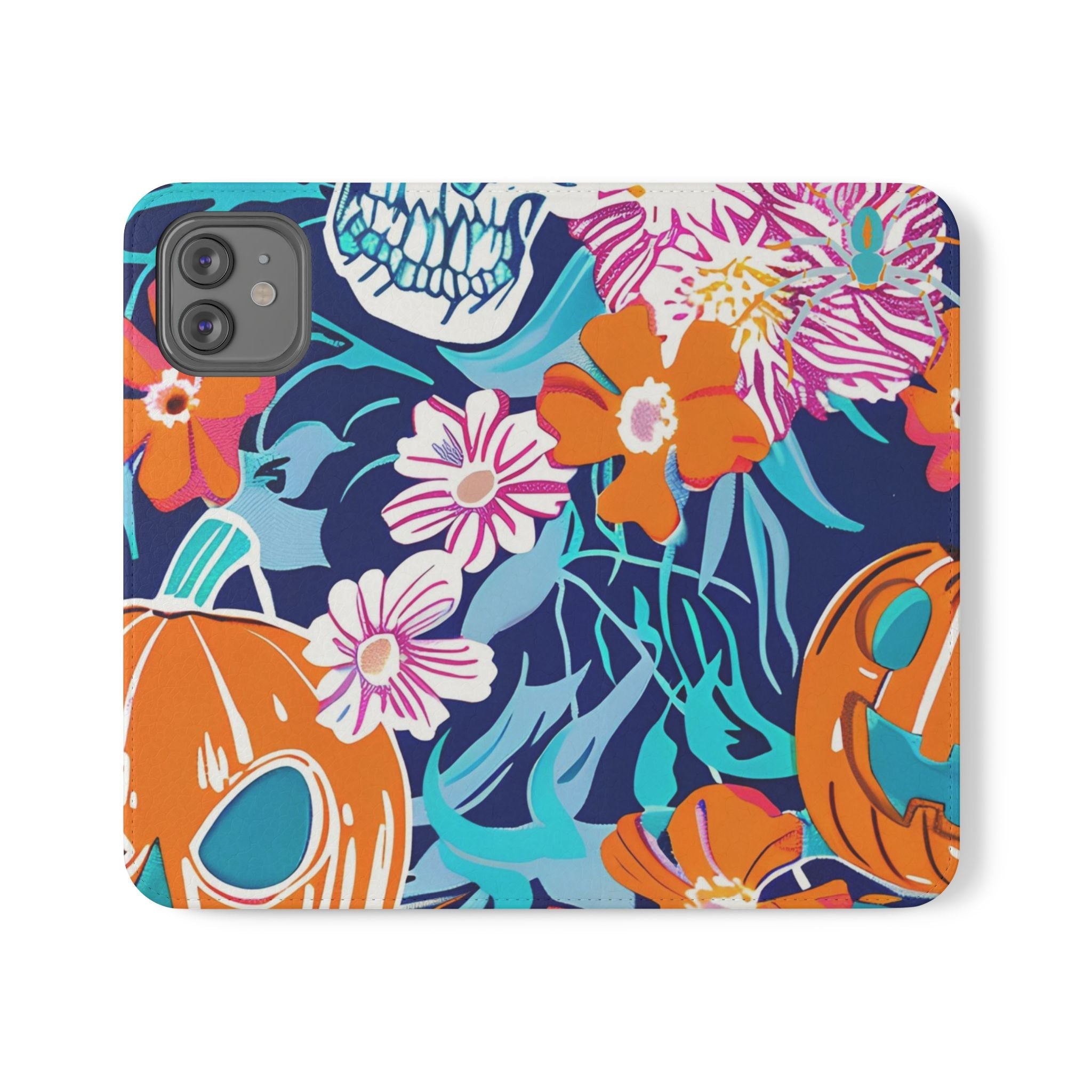 Halloween Floral and Skull Flip Cases, Artsulli - Art is Long, Life is Short, Phone Case, Size, iPhone 12, , , , , 35688429817740463181