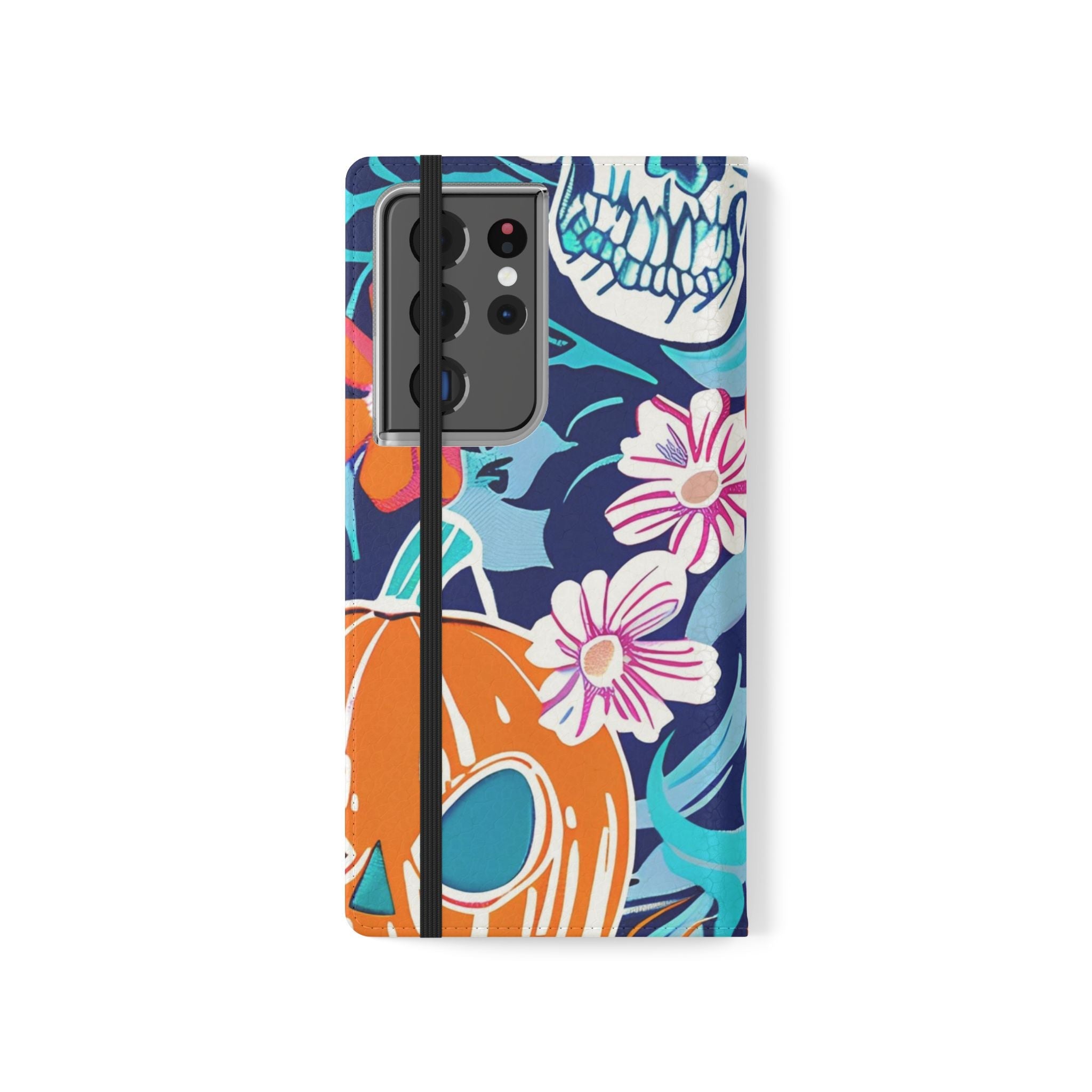 Halloween Floral and Skull Flip Cases, Artsulli - Art is Long, Life is Short, Phone Case, , , , , , ,