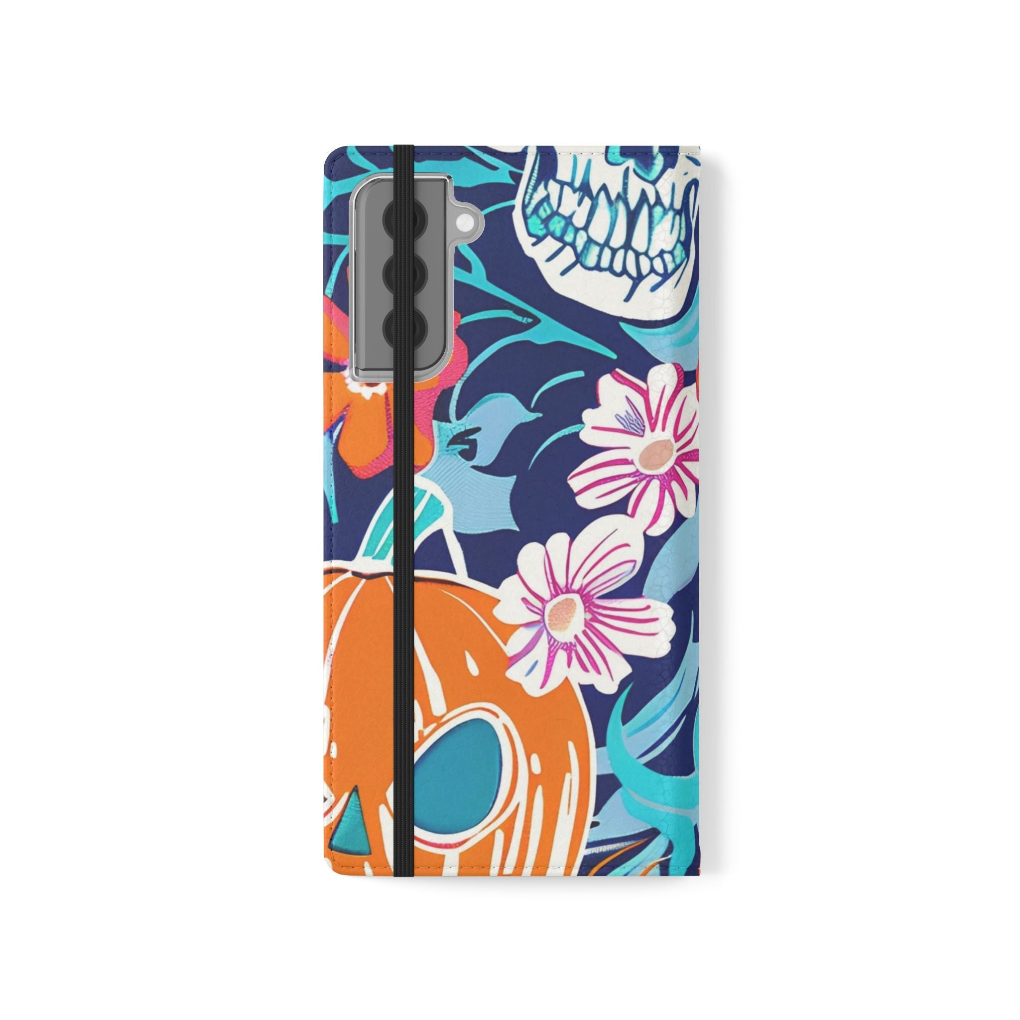 Halloween Floral and Skull Flip Cases, Artsulli - Art is Long, Life is Short, Phone Case, , , , , , ,