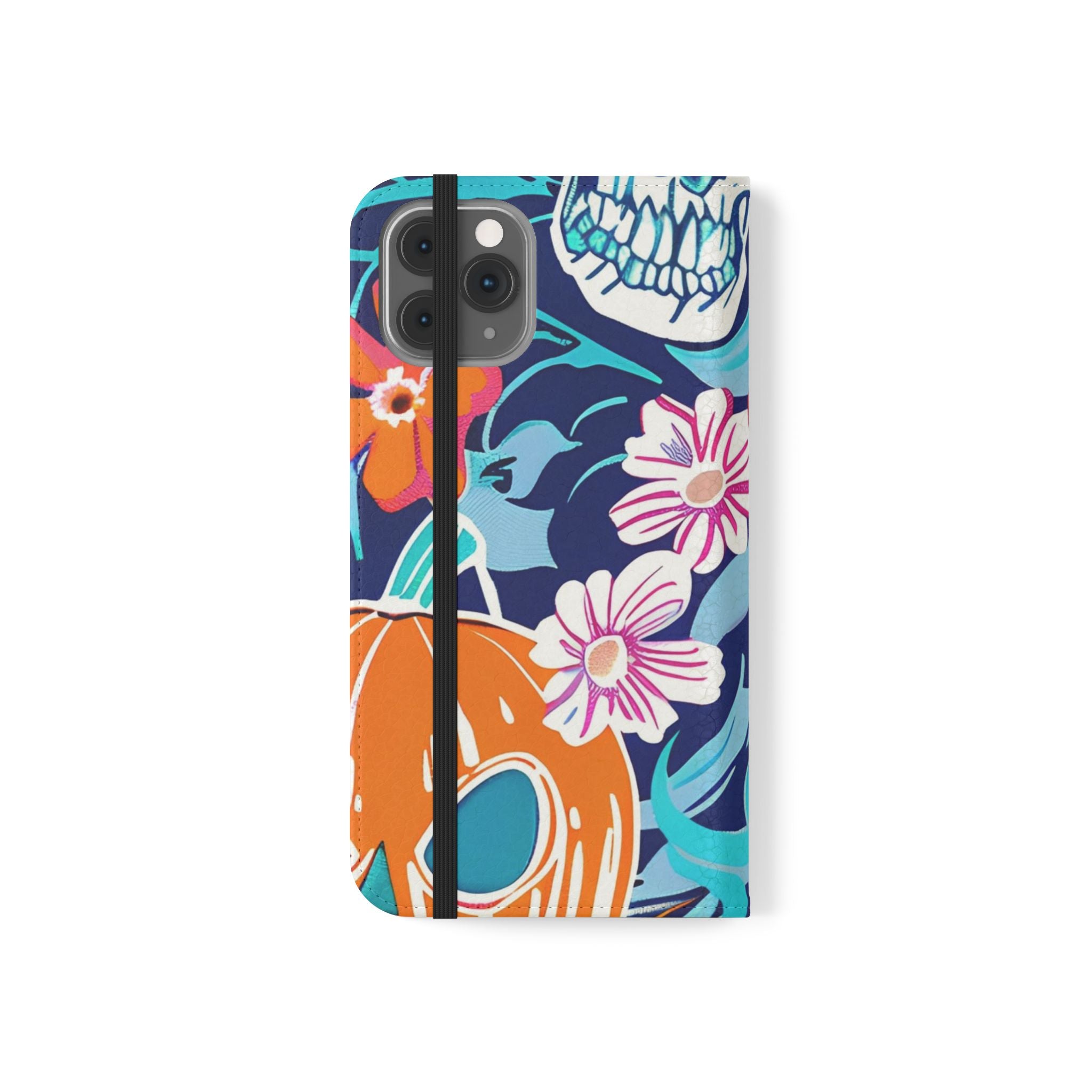 Halloween Floral and Skull Flip Cases, Artsulli - Art is Long, Life is Short, Phone Case, , , , , , ,