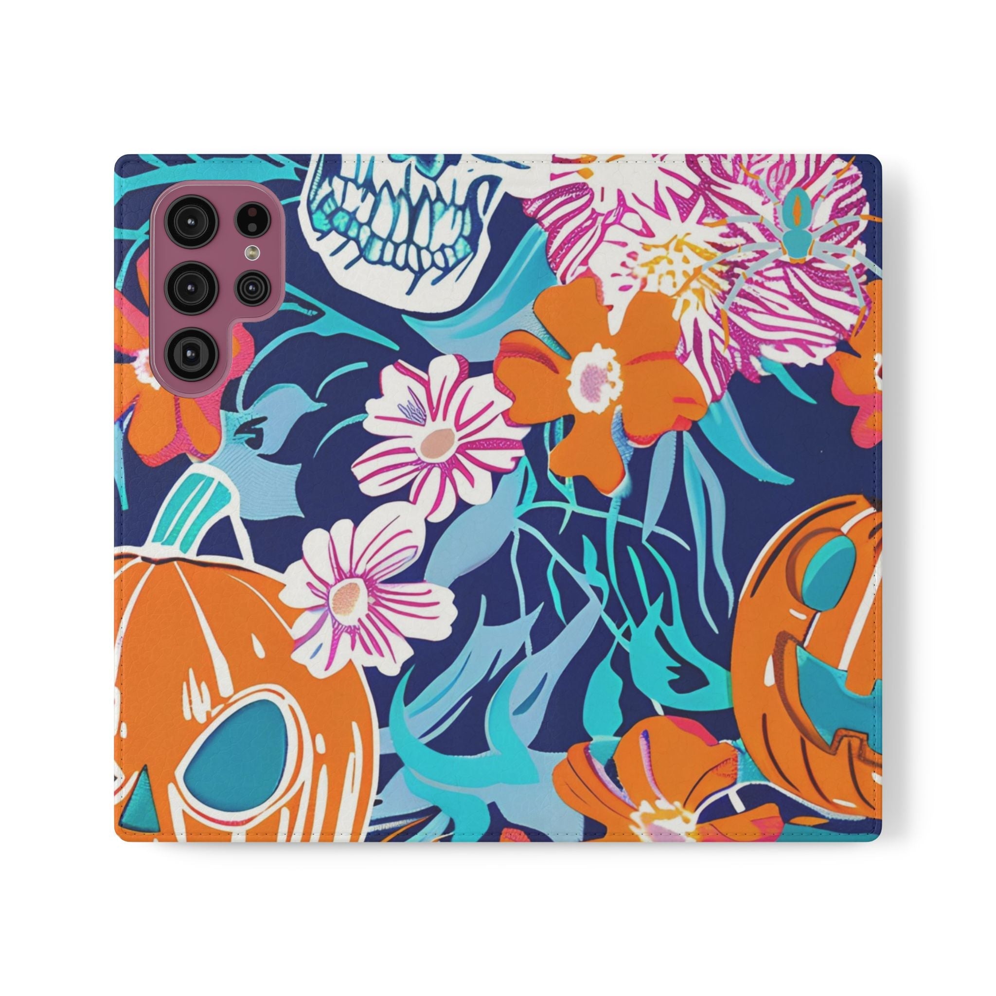 Halloween Floral and Skull Flip Cases, Artsulli - Art is Long, Life is Short, Phone Case, Size, Samsung Galaxy S22 Ultra, , , , , 33360052764968450649