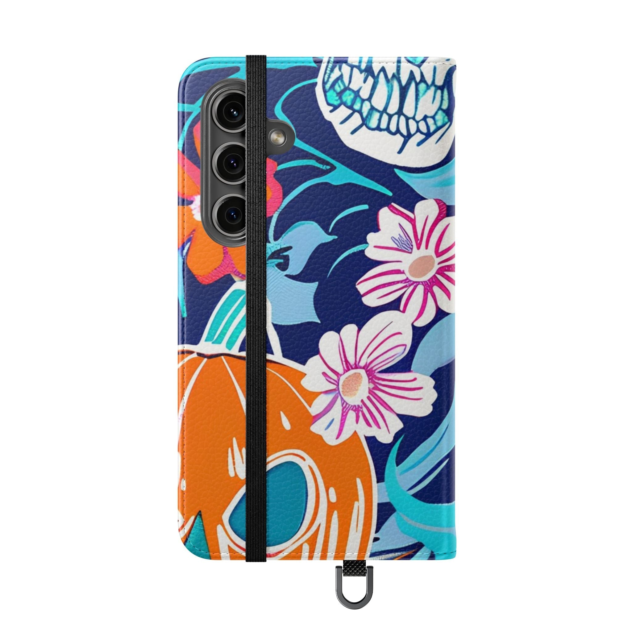 Halloween Floral and Skull Flip Cases, Artsulli - Art is Long, Life is Short, Phone Case, , , , , , ,