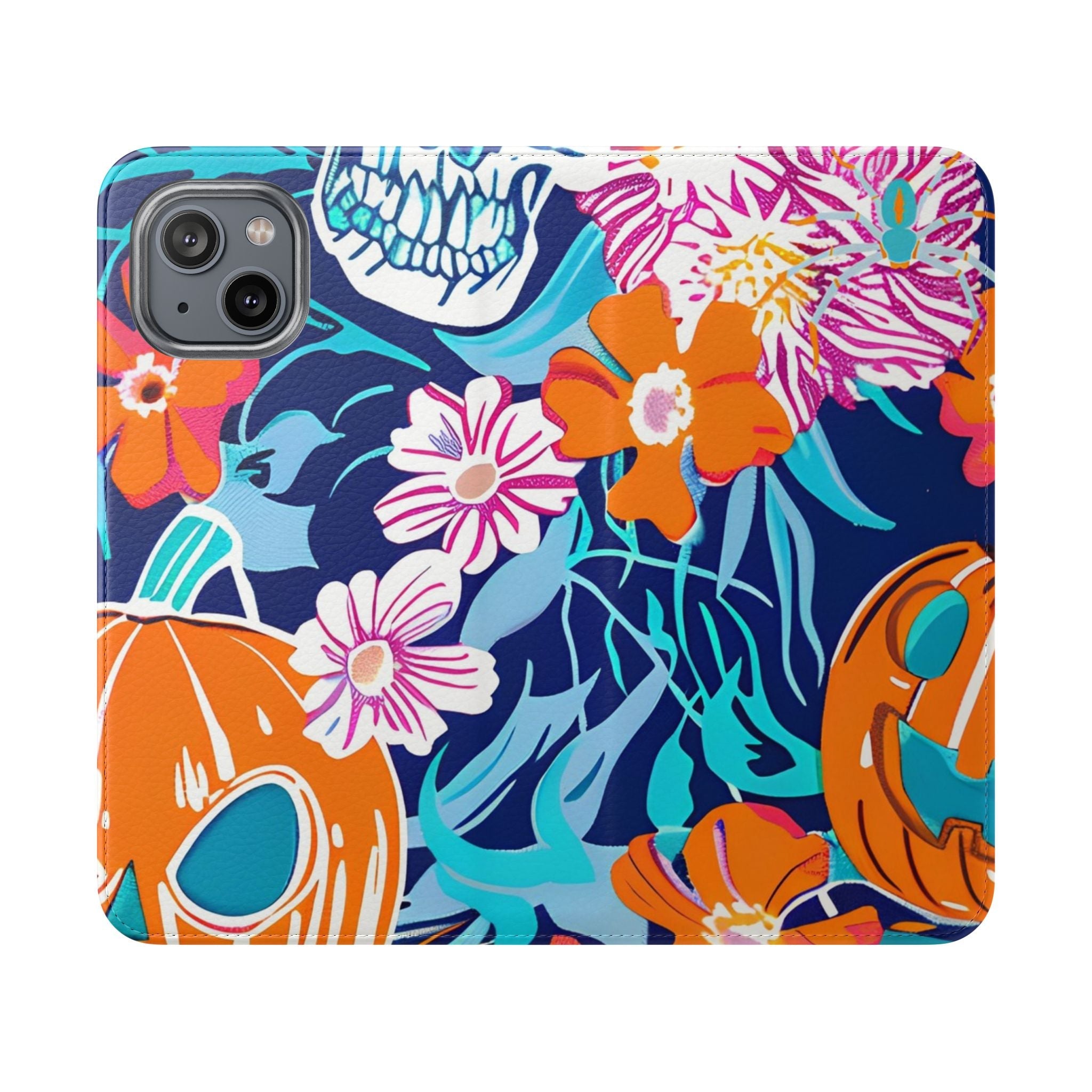 Halloween Floral and Skull Flip Cases, Artsulli - Art is Long, Life is Short, Phone Case, Size, iPhone 14, , , , , 26203352737852669960