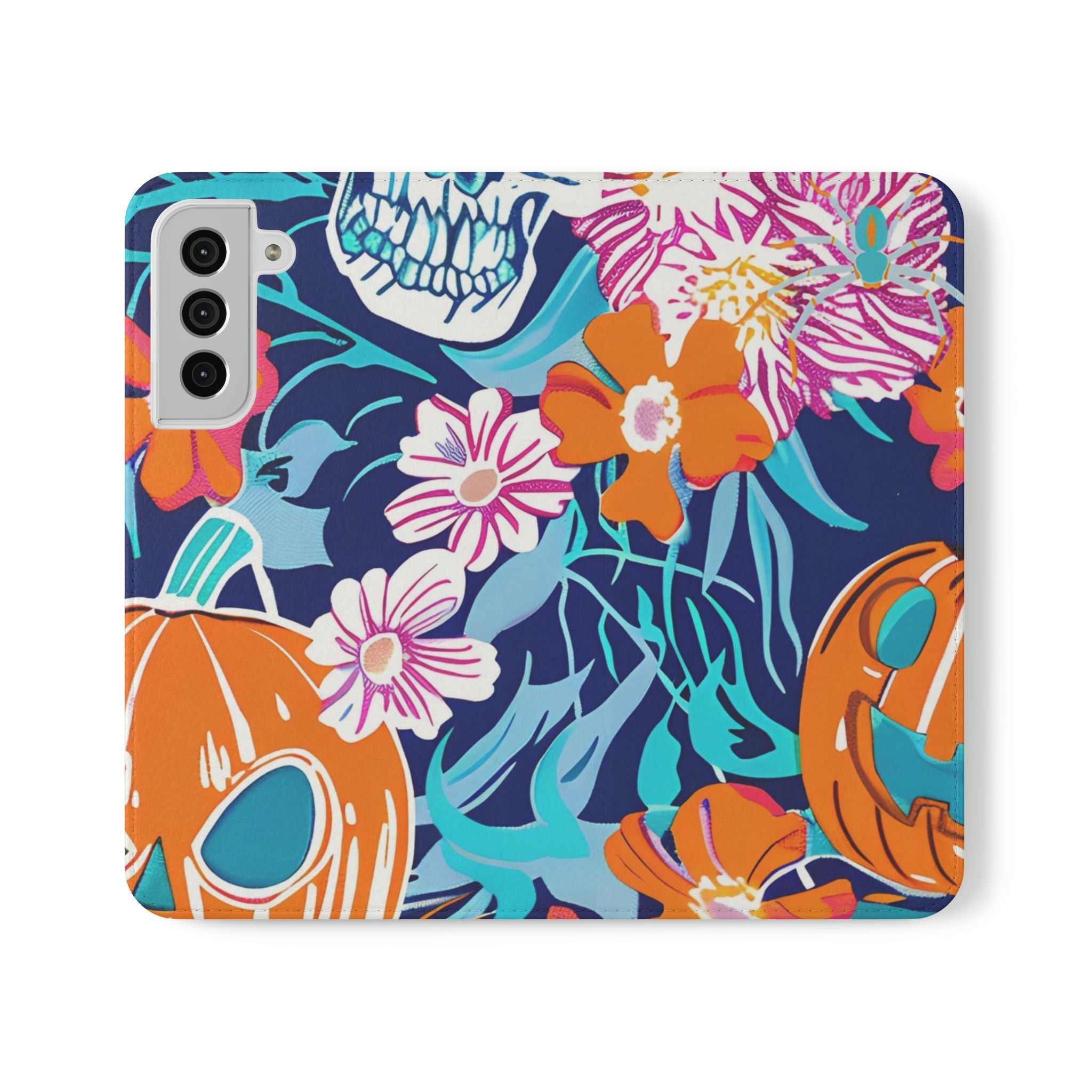 Halloween Floral and Skull Flip Cases, Artsulli - Art is Long, Life is Short, Phone Case, Size, Samsung Galaxy S22 Plus, , , , , 16834935290877613935