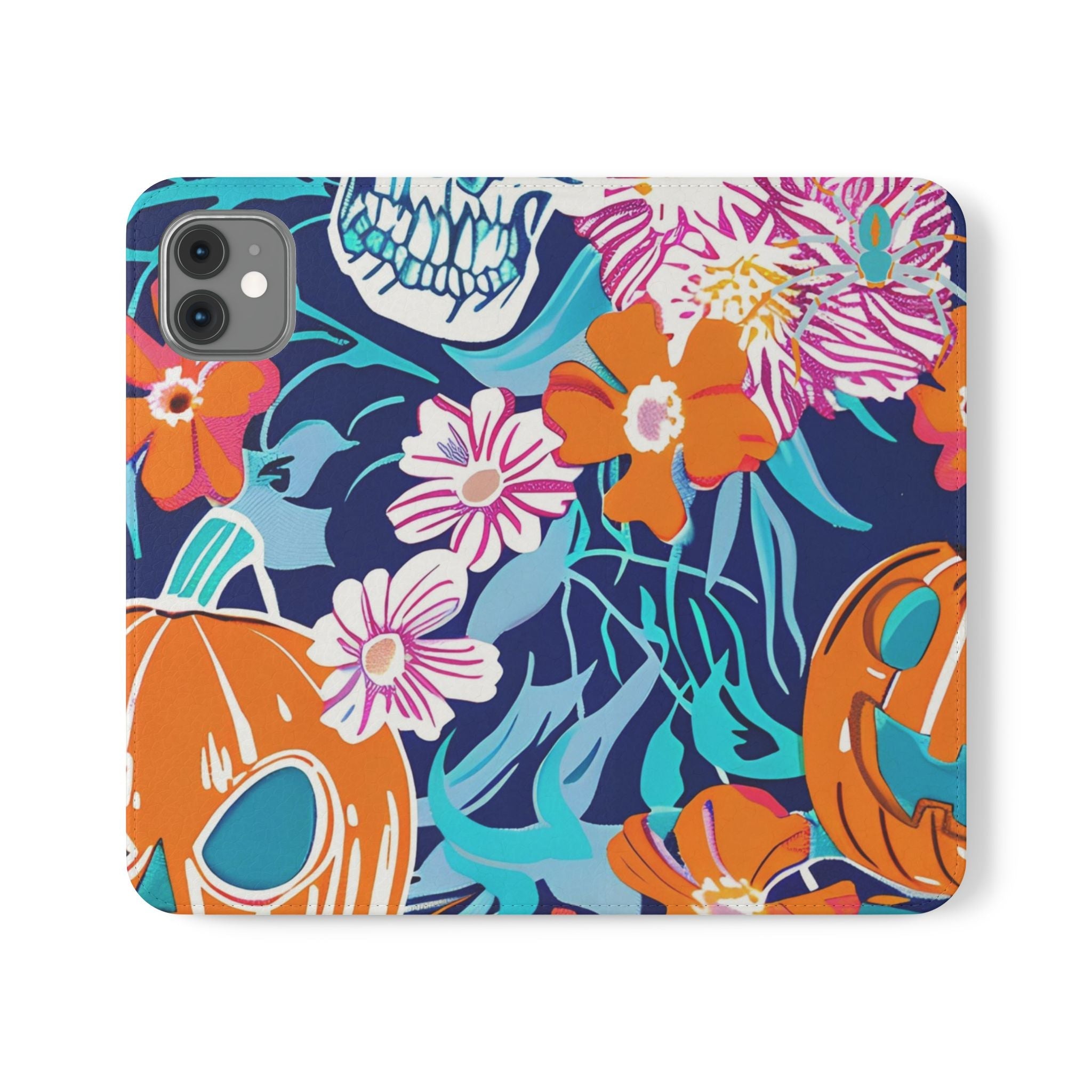 Halloween Floral and Skull Flip Cases, Artsulli - Art is Long, Life is Short, Phone Case, Size, iPhone 11, , , , , 28017961965341520670