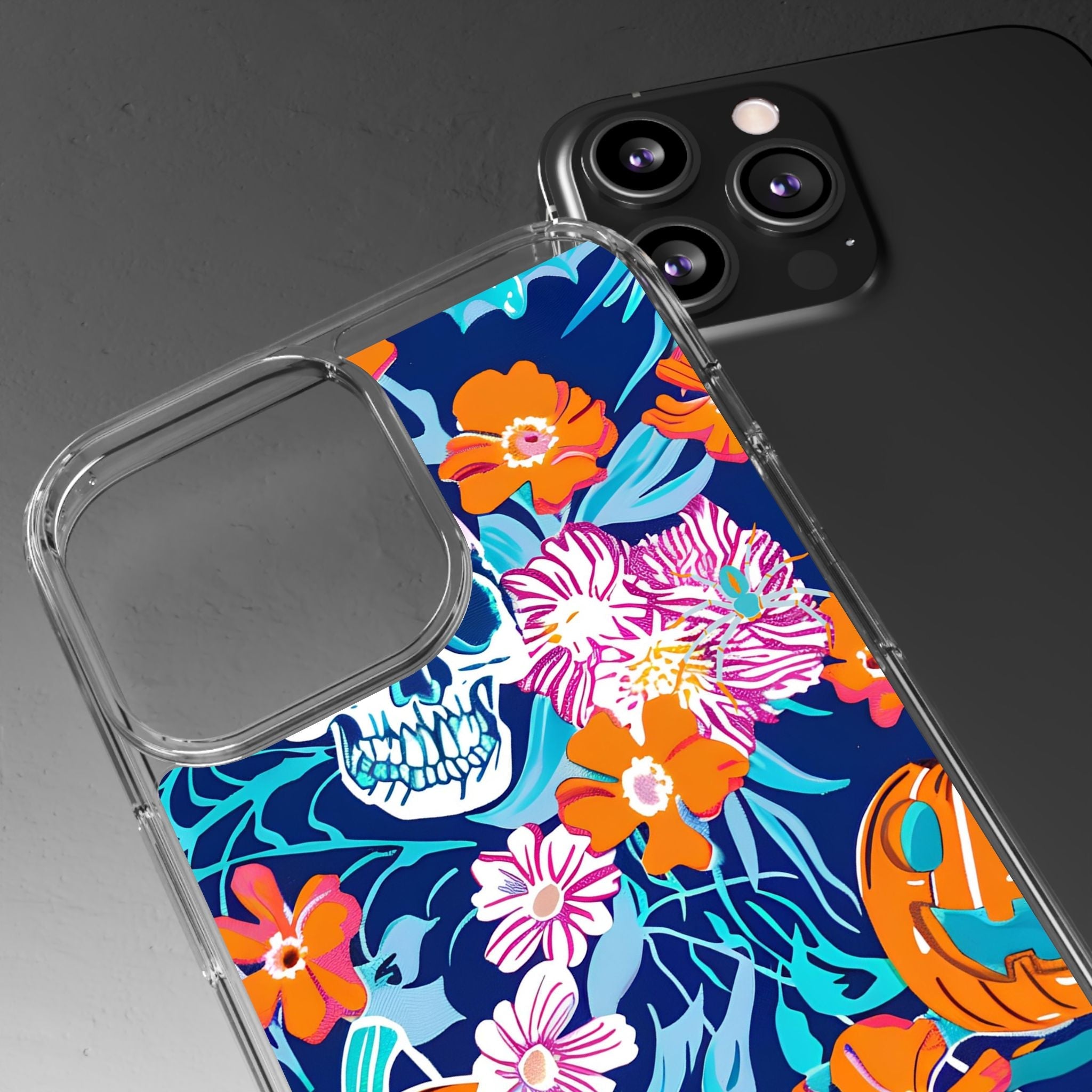 Halloween Floral Clear Case, Artsulli - Art is Long, Life is Short, Phone Case, , , , , , ,