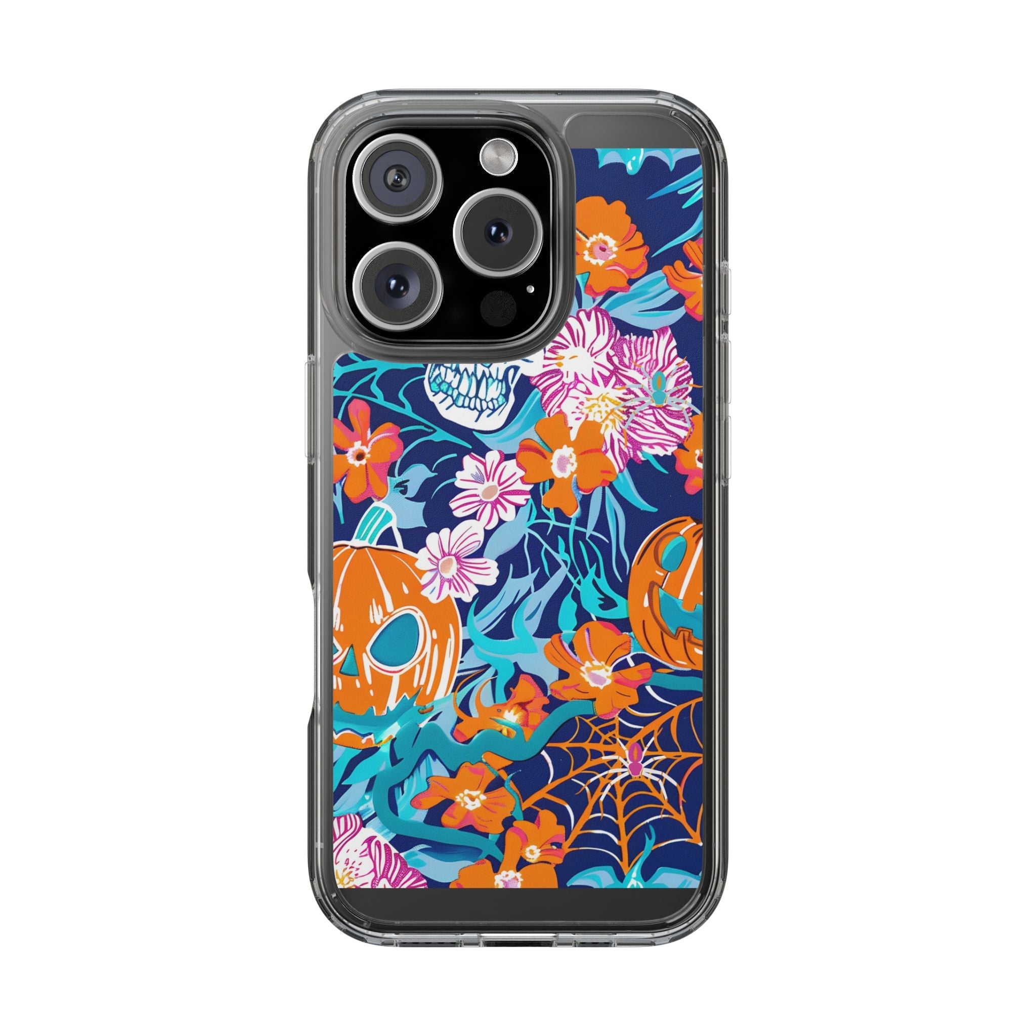 Halloween Floral Clear Case, Artsulli - Art is Long, Life is Short, Phone Case, Size, iPhone 16 Pro, Surface, Without gift packaging, , , 13929100953947104434