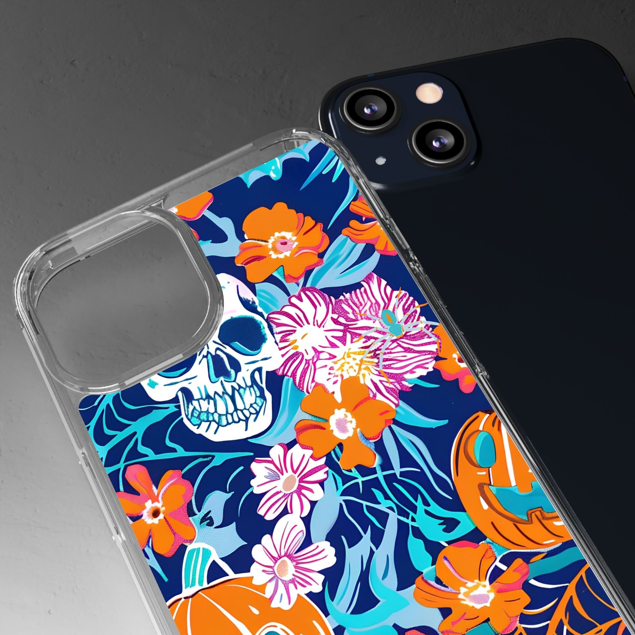 Halloween Floral Clear Case, Artsulli - Art is Long, Life is Short, Phone Case, , , , , , ,