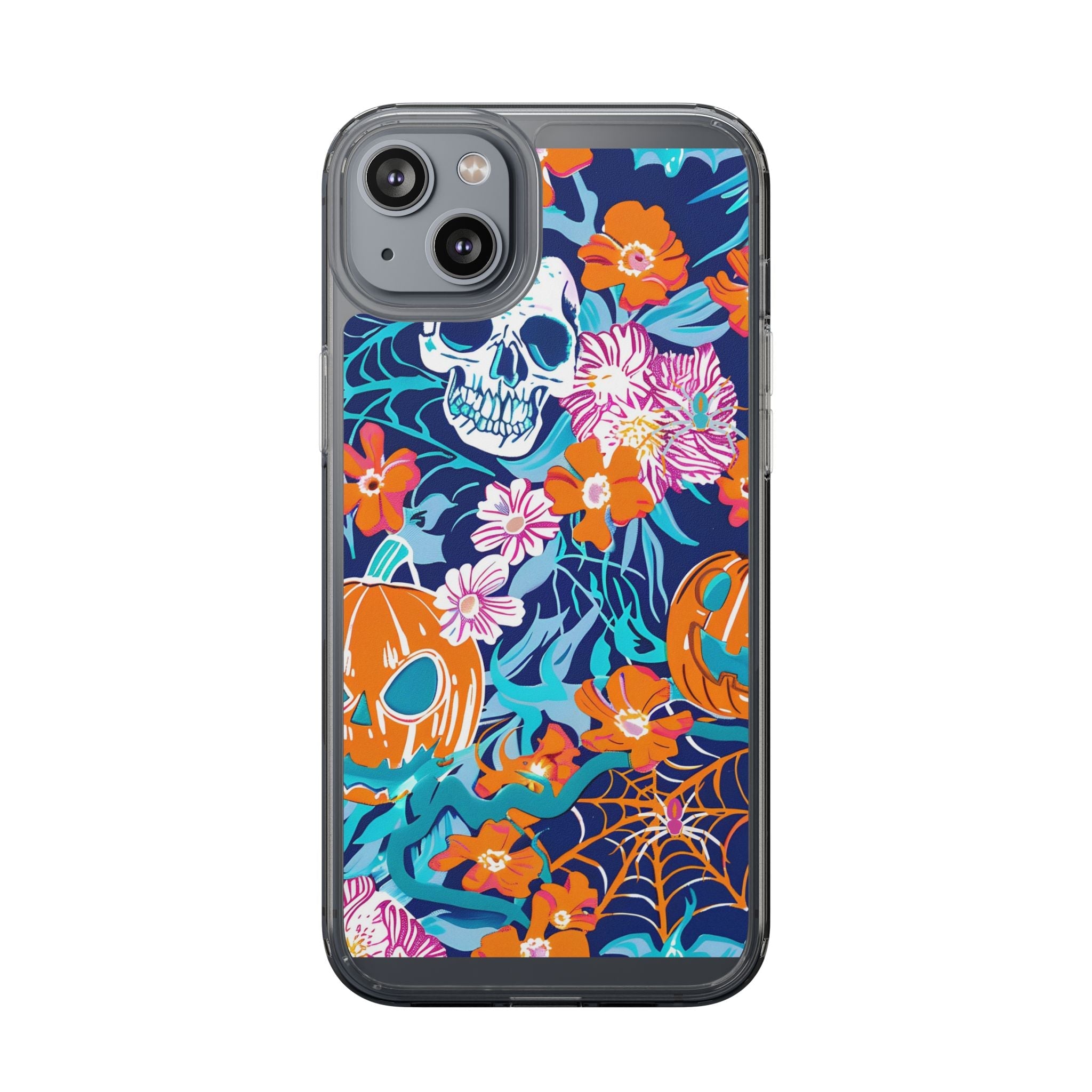 Halloween Floral Clear Case, Artsulli - Art is Long, Life is Short, Phone Case, Size, iPhone 14 Plus, Surface, Without gift packaging, , , 97235423446973186831