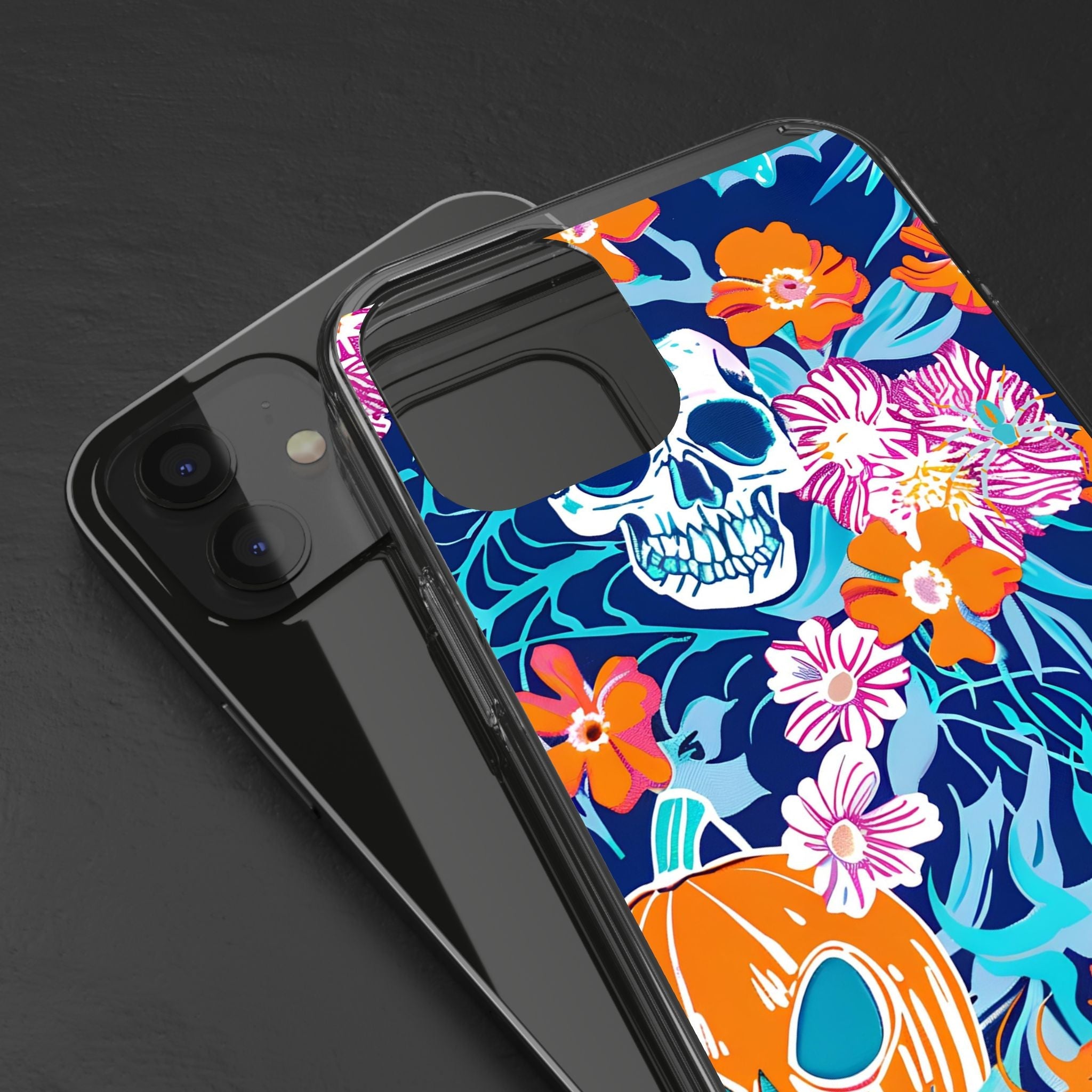 Halloween Floral Clear Case, Artsulli - Art is Long, Life is Short, Phone Case, , , , , , ,