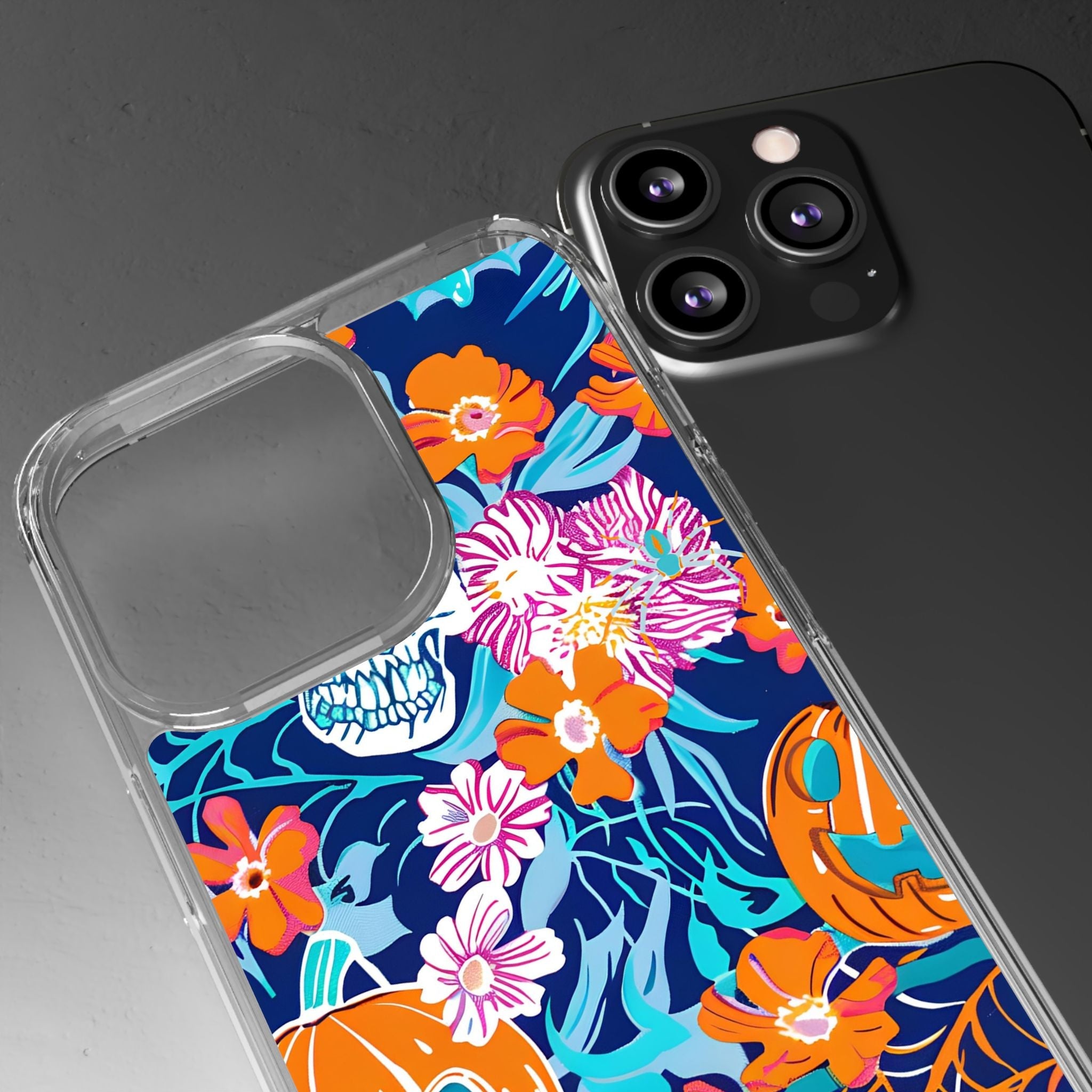 Halloween Floral Clear Case, Artsulli - Art is Long, Life is Short, Phone Case, , , , , , ,