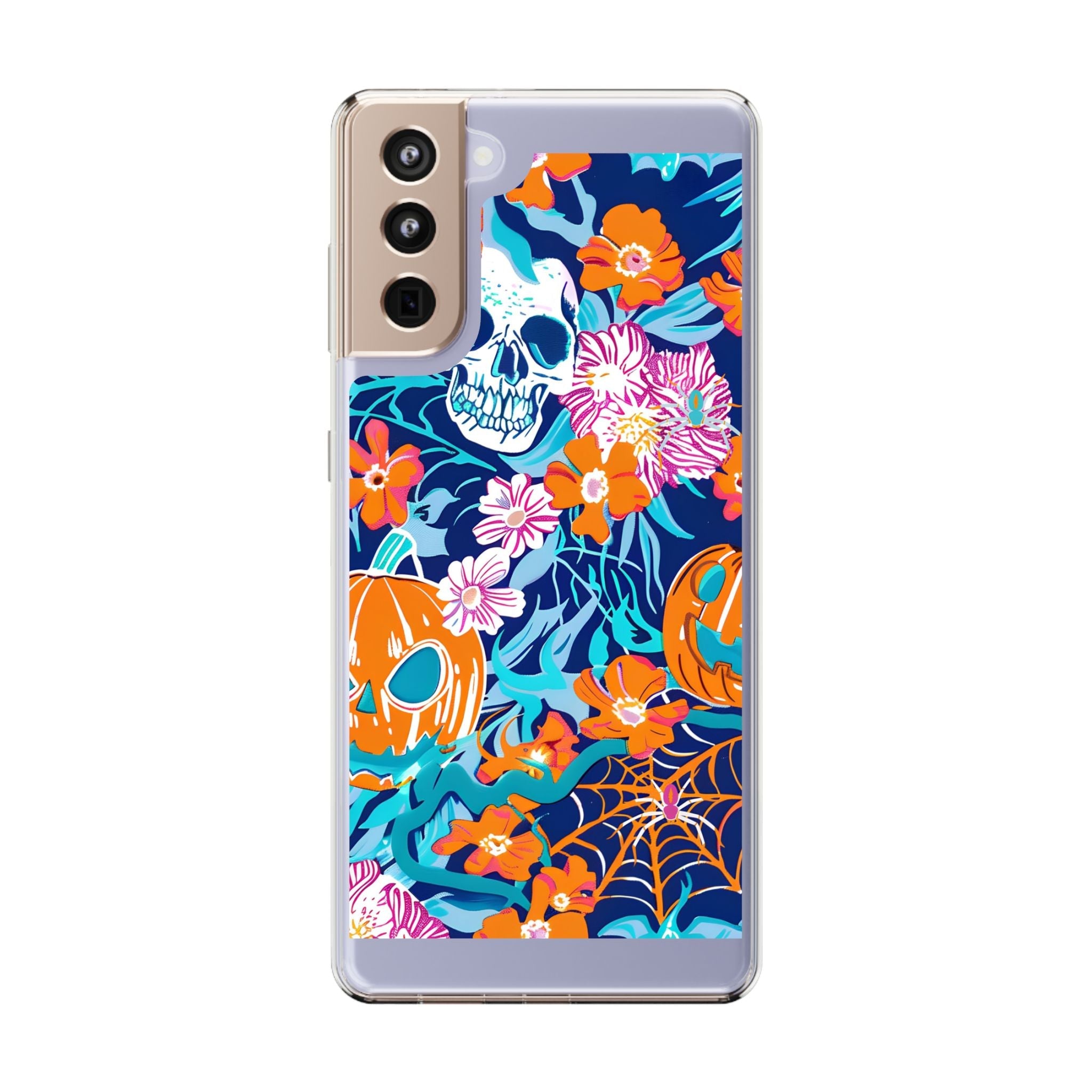Halloween Floral Clear Case, Artsulli - Art is Long, Life is Short, Phone Case, Size, Samsung Galaxy S21 Plus, Surface, Without gift packaging, , , 12451430388729956150