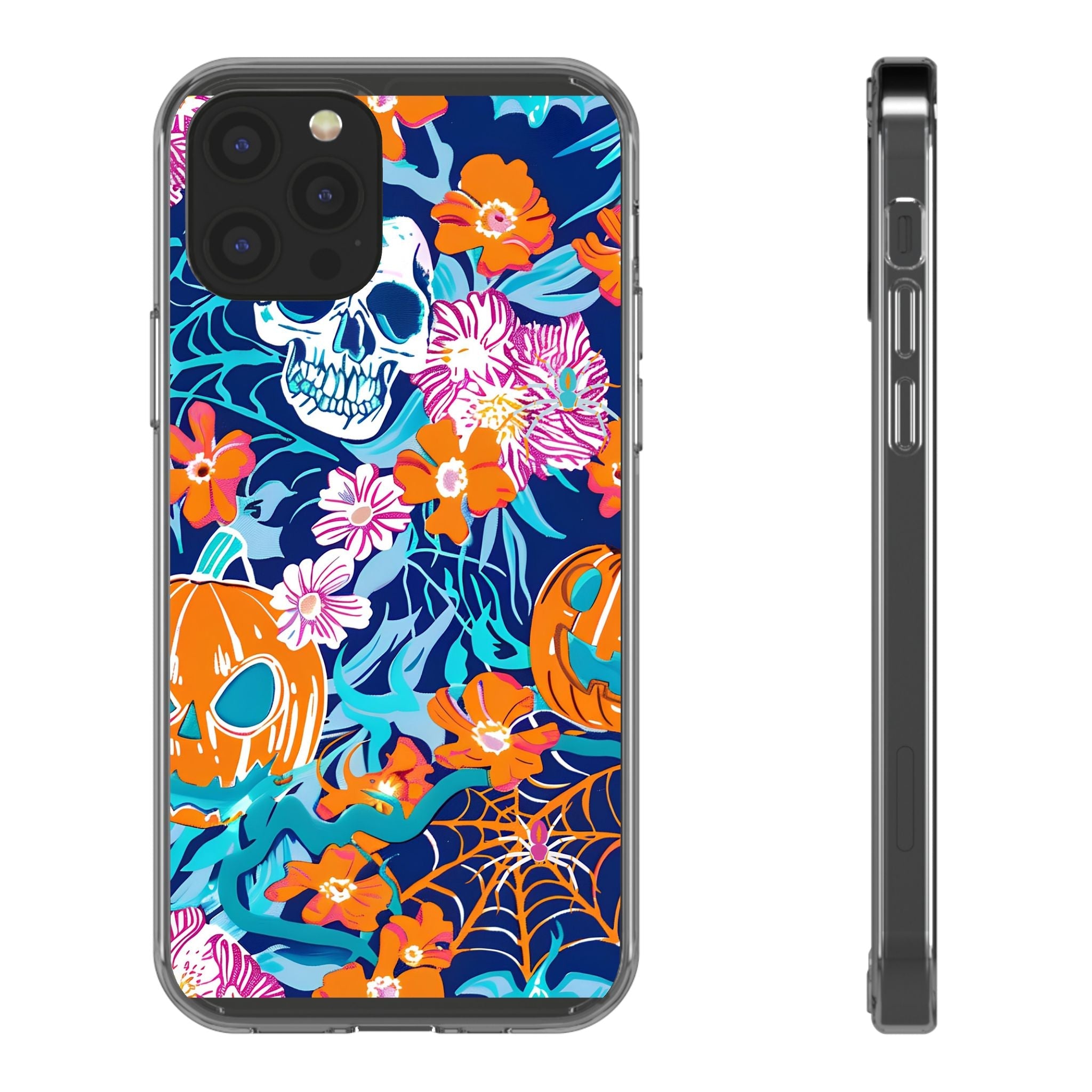 Halloween Floral Clear Case, Artsulli - Art is Long, Life is Short, Phone Case, Size, iPhone 12 Pro, Surface, Without gift packaging, , , 15877696891955713324